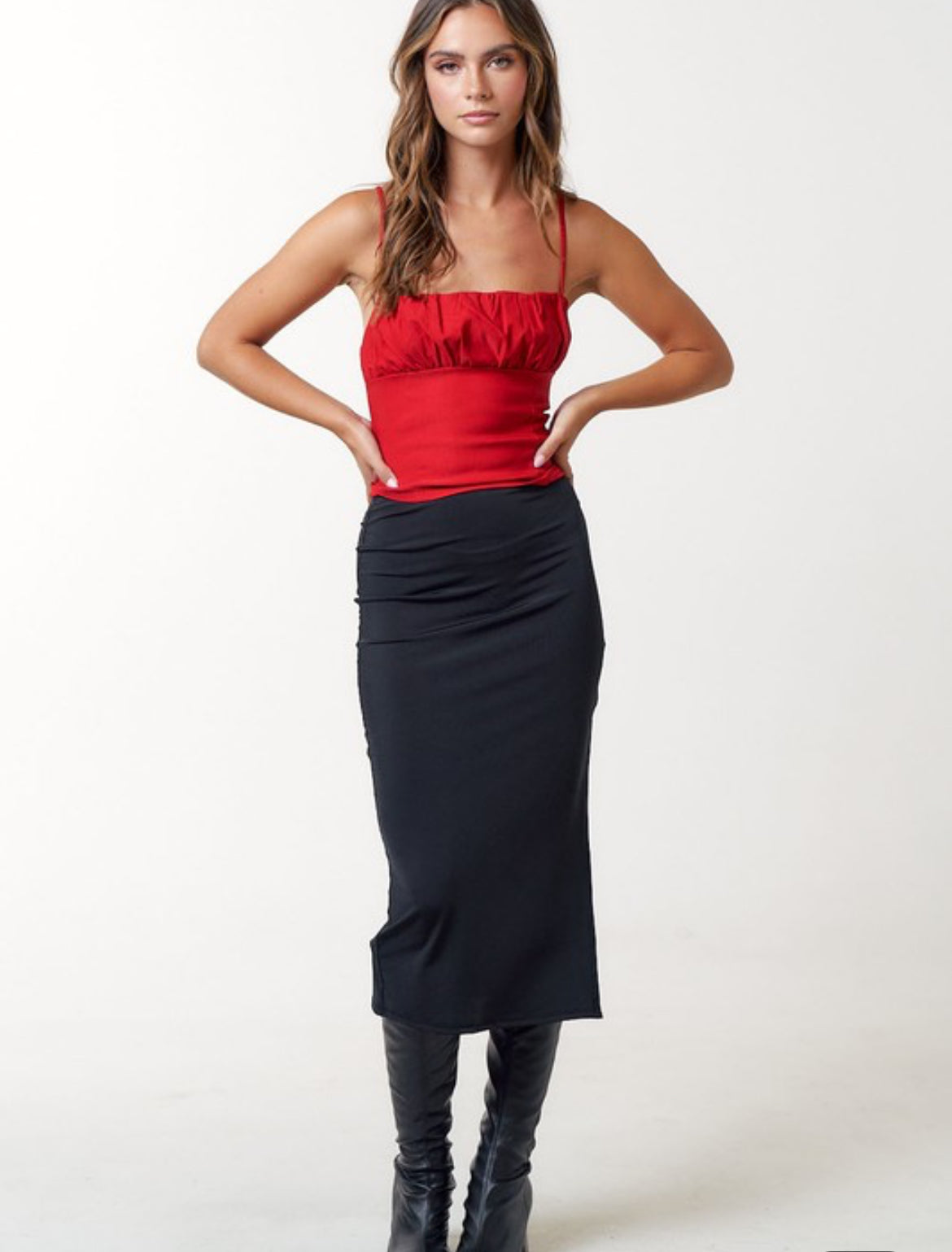 Sexy Ruched Bust Red Tank Top for Women - Summer Fashion Staple for Beach, Party & Casual Outfits