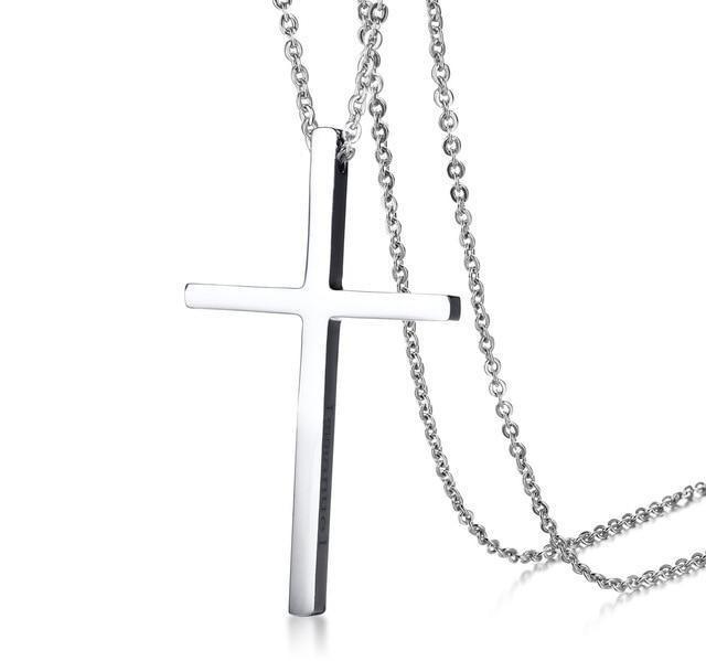 Stylish Men's Cross Necklaces - Durable Stainless Steel Pendant for Everyday Wear & Gifts | Perfect for Church, Casual Outfits, and Special Occasions