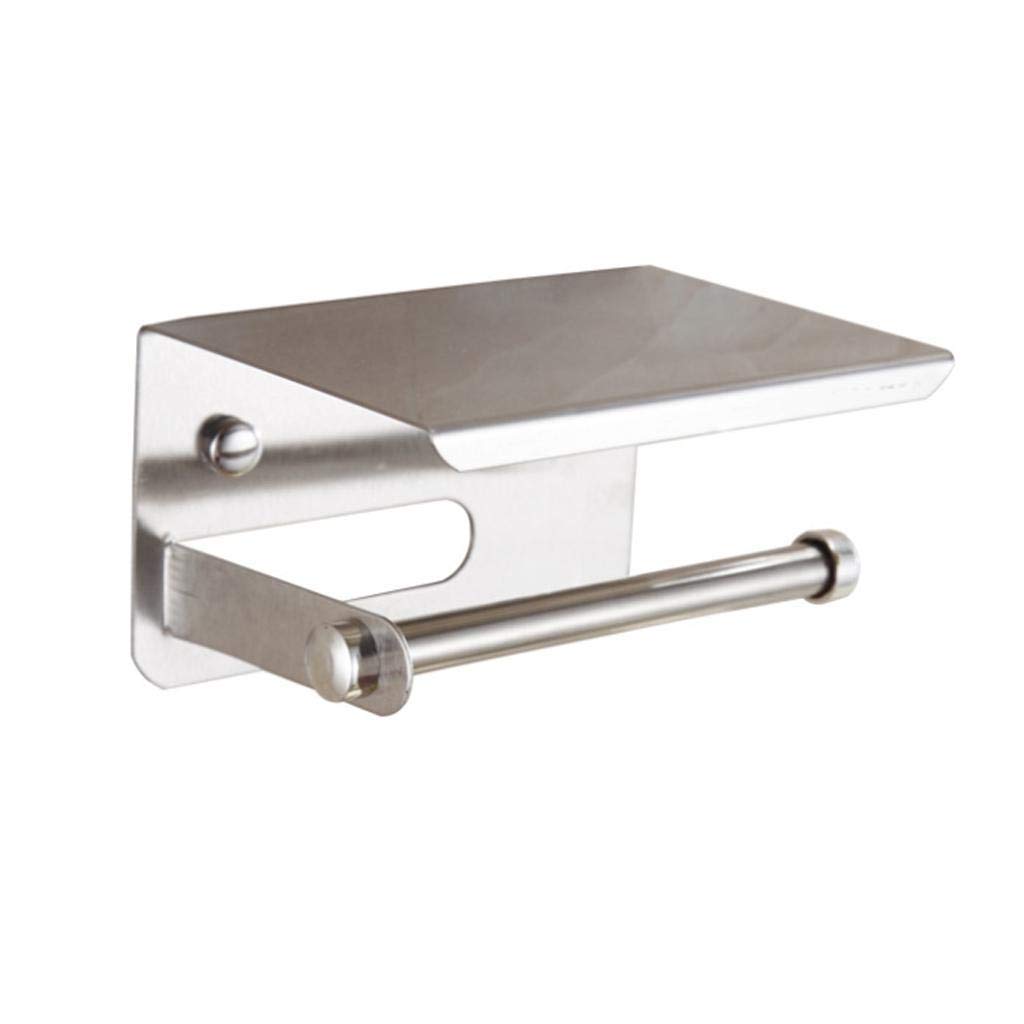Stainless Steel Toilet Paper Holder with Small Rack - Adjustable Mobile Stand for Bathroom, Kitchen, RV & Office - Rustproof Multipurpose Storage Organizer