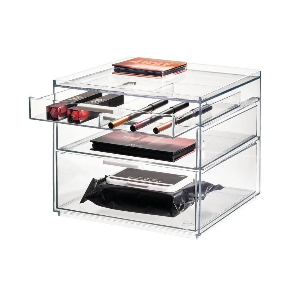 Sarah Tanno by iDesign 3-Drawer Clear Acrylic Makeup Organizer - Perfect for Vanity, Bathroom Counter & Travel Cosmetic Storage