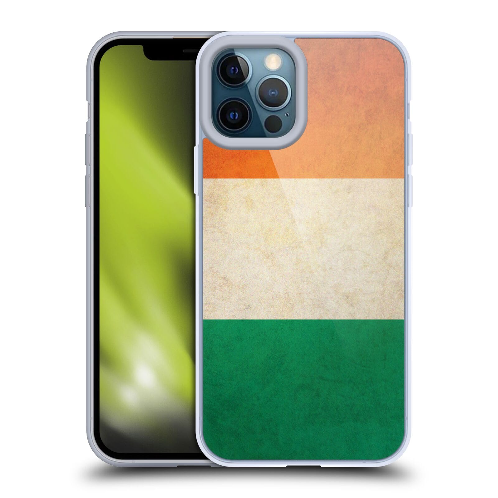 Vintage Ireland Irish Éire Flag Soft Gel Phone Case Compatible with Apple iPhone 12 Pro Max - Perfect for St. Patrick's Day, Irish Pride & Travel Accessories