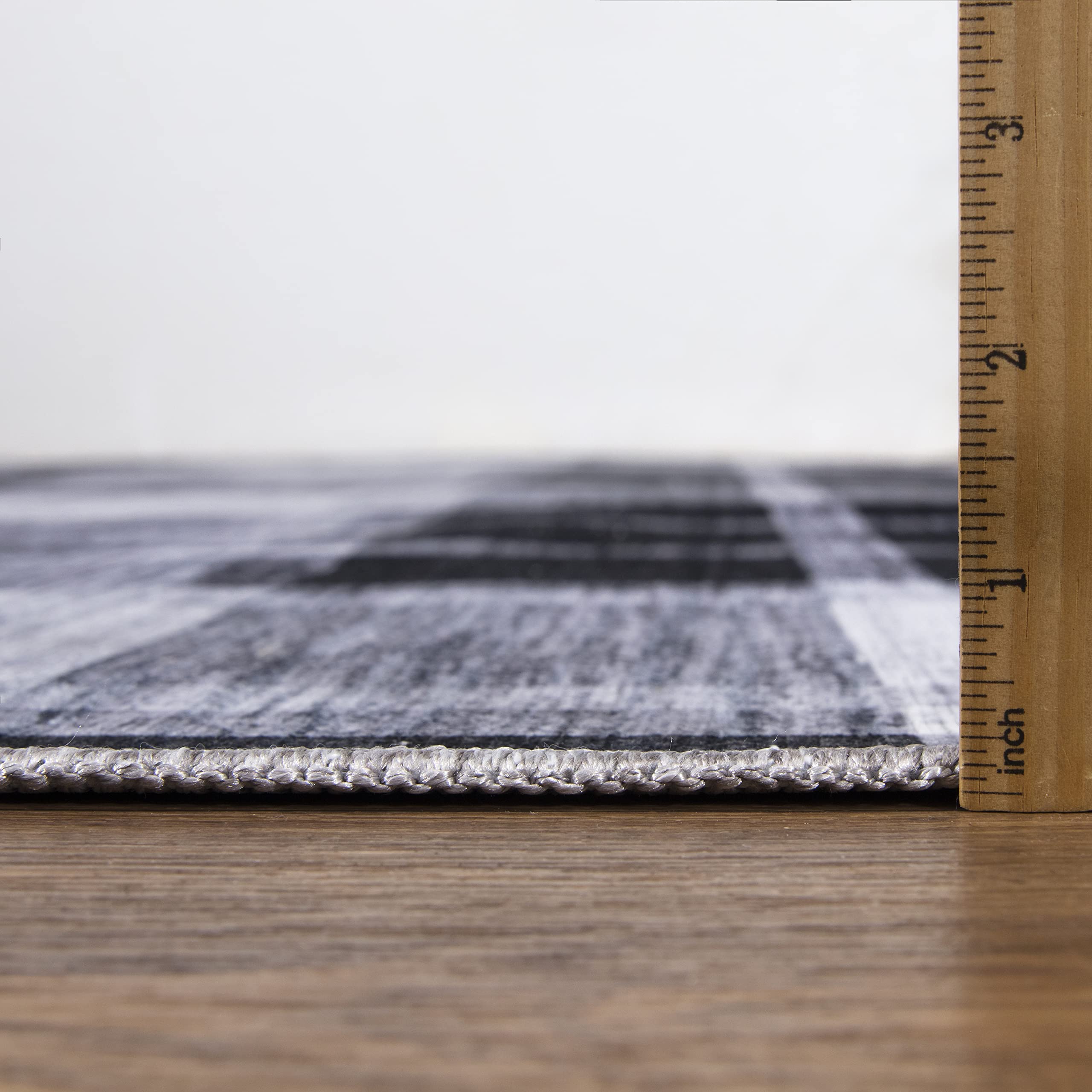 Abani 8' x 10' Farmhouse Plaid Area Rug - Cream Grey Polypropylene Indoor Outdoor Rug, Non-Shedding Stain Resistant Machine Washable Large Rectangle Rug for Living Room Bedroom Dining Room Home Decor