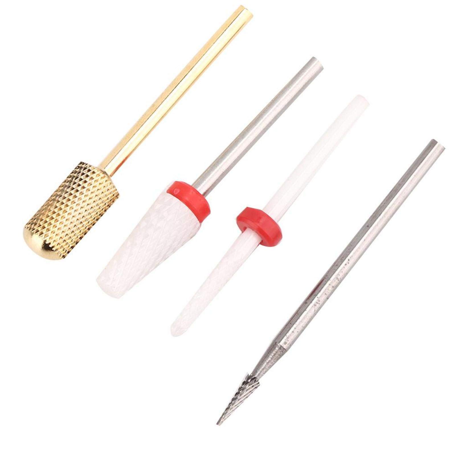 4PCS Professional Nail Drill Bits Set - 3/32 Inch Acrylic Nail File, Cuticle Drill & Fine Grit Efile Bits for Manicure, Pedicure & Salon Use - Perfect for Home Nail Care & Professional Nail Art (FD-8)
