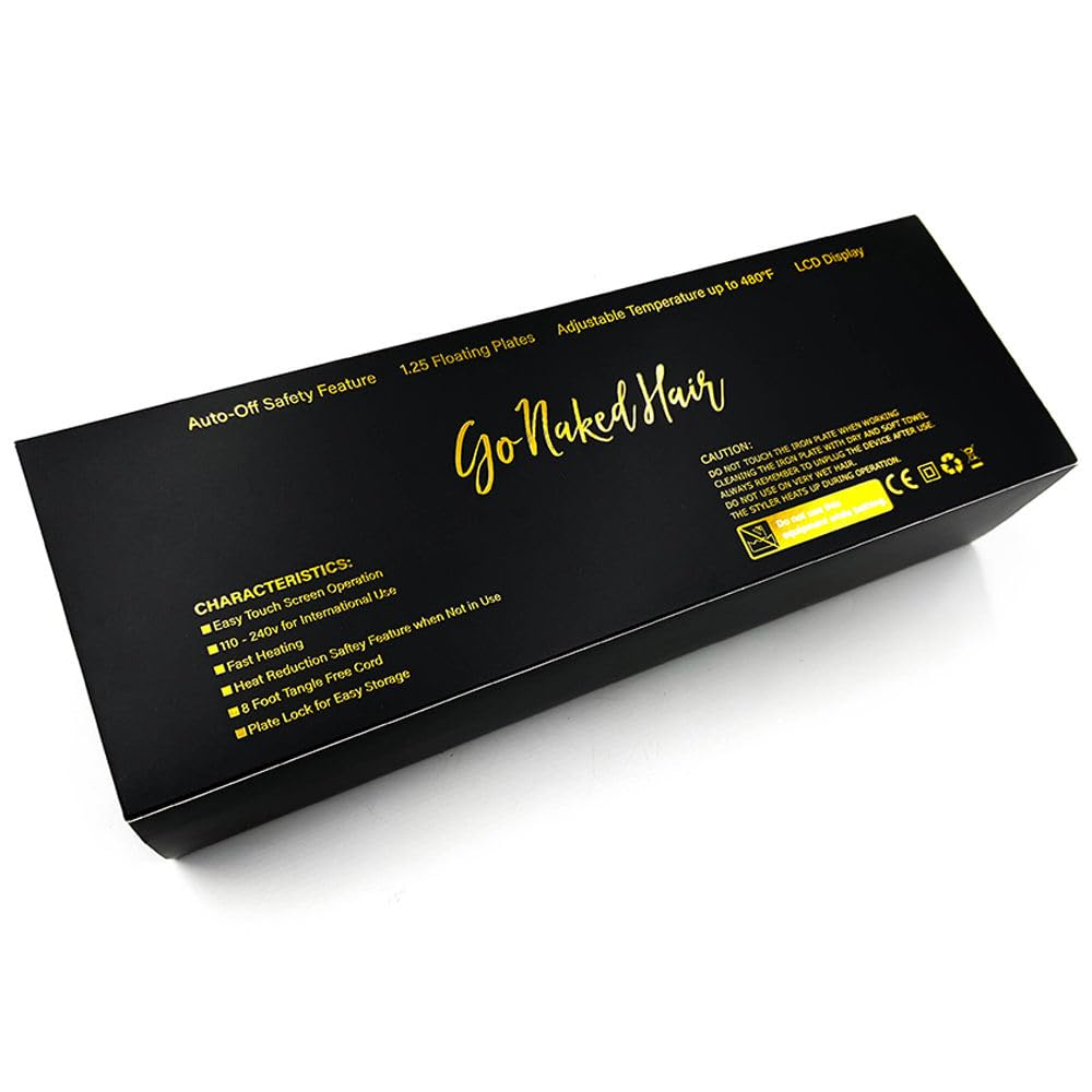 Go Naked Hair Professional Hair Straightener - Salon-Grade Flat Iron for Smooth & Silky Hair - Perfect for Home Use, Travel & Styling