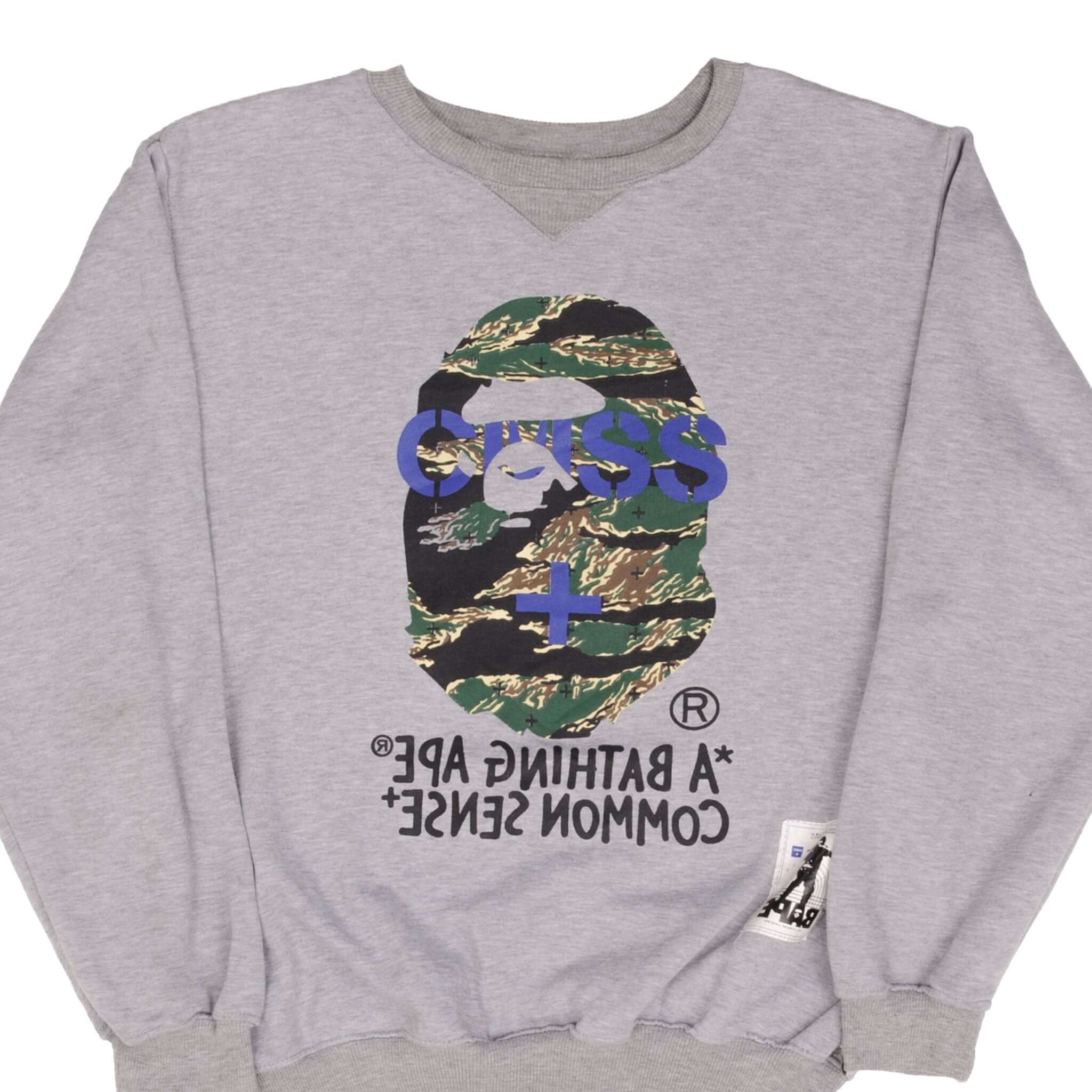 Vintage BAPE A Bathing APE Common Sense Sweatshirt Size XL Youth Made in Japan - Streetwear Fashion for Urban Style & Casual Wear