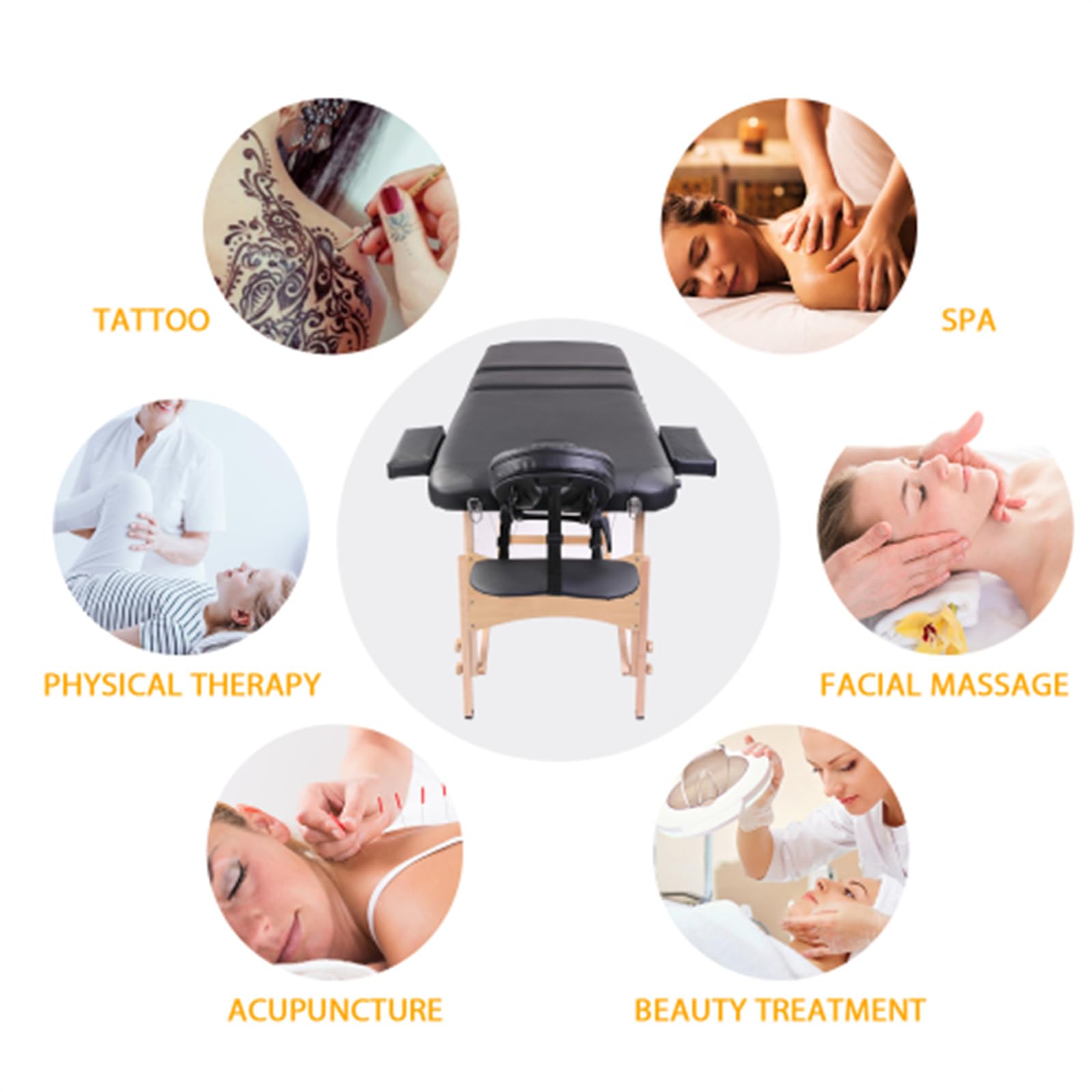 Portable Adjustable Massage Bed with Facial Cradle & Suitcase - Professional Spa Salon Table for Massage, Eyelash Extensions & Beauty Treatments - Perfect for Home, Salon & Mobile Therapists