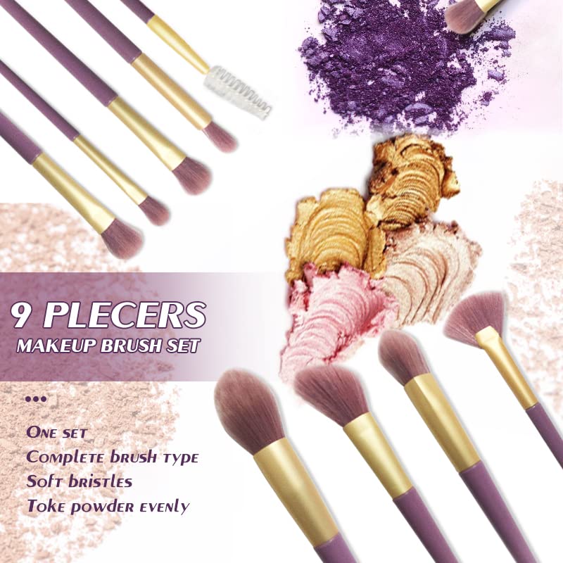 MAPPERZ Premium 9-Piece Synthetic Kabuki Makeup Brush Set for Foundation, Blush, Concealer, Contour & Eyeshadow - Includes Travel Case | Perfect for Professional Makeup Artists & Home Beauty Routines