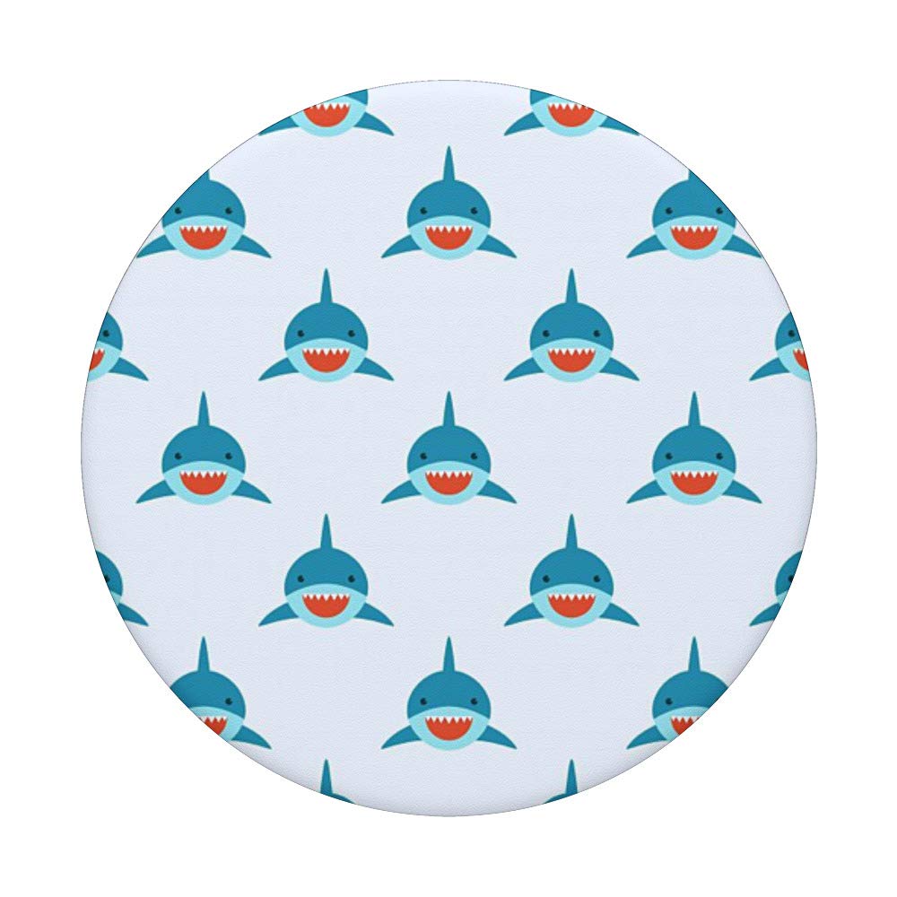 Shark Pattern PopSockets Phone Grip & Stand - Expandable Phone Holder for iPhone, Samsung, Tablets - Perfect for Workouts, Commuting & Hands-Free Use