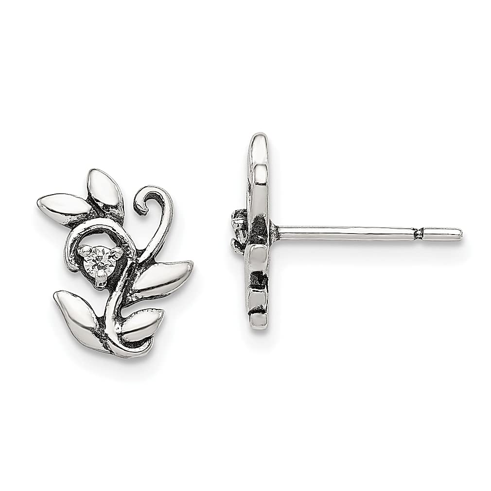 925 Sterling Silver Cubic Zirconia Flower Stud Earrings for Women - Elegant CZ Floral Post Earrings, Perfect Gardening Jewelry & Thoughtful Gifts for Her - Ideal for Weddings, Parties and Everyday Wear