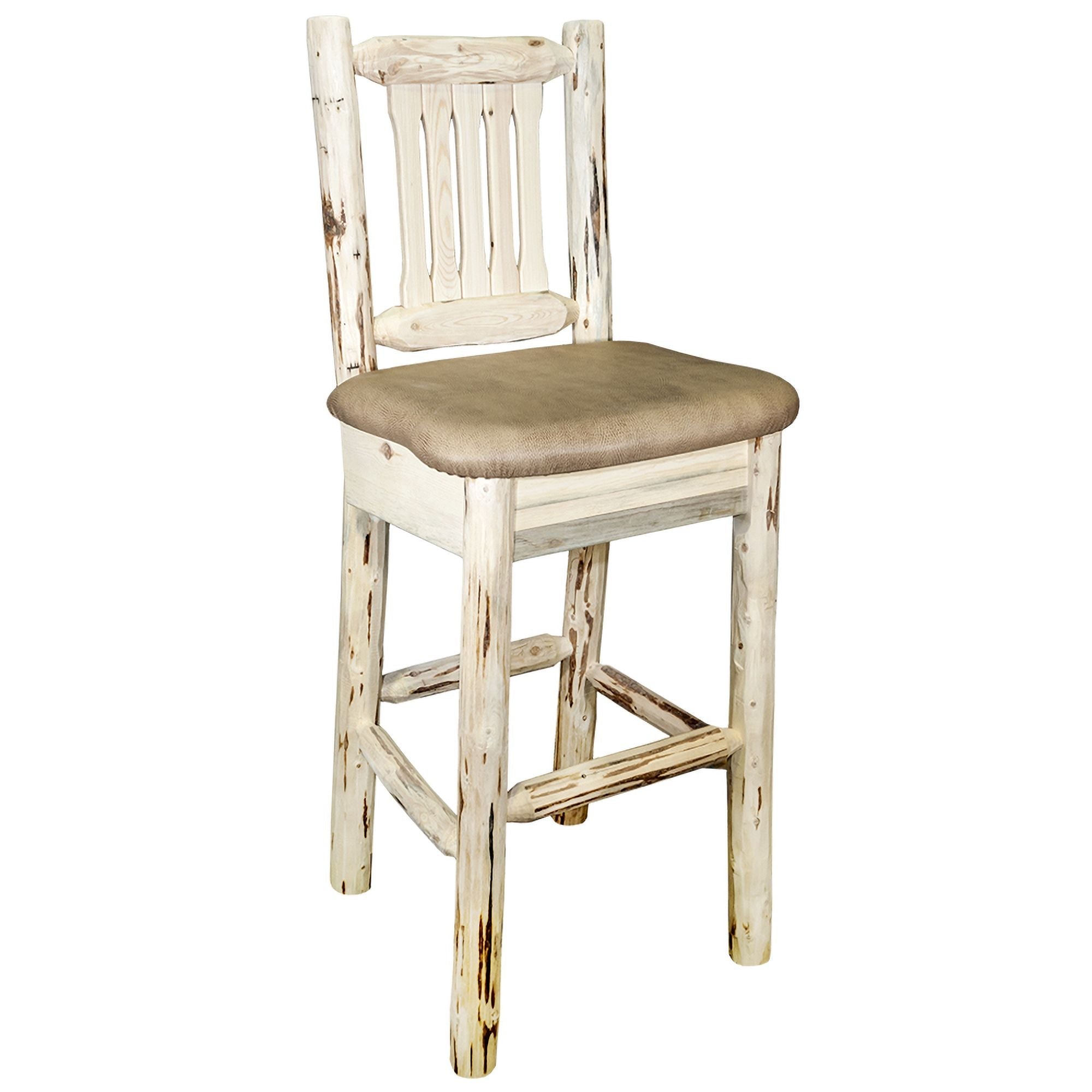 Montana Counter Height Barstool with Comfortable Buckskin Upholstery - Perfect for Kitchen Islands, Breakfast Nooks & Home Bars