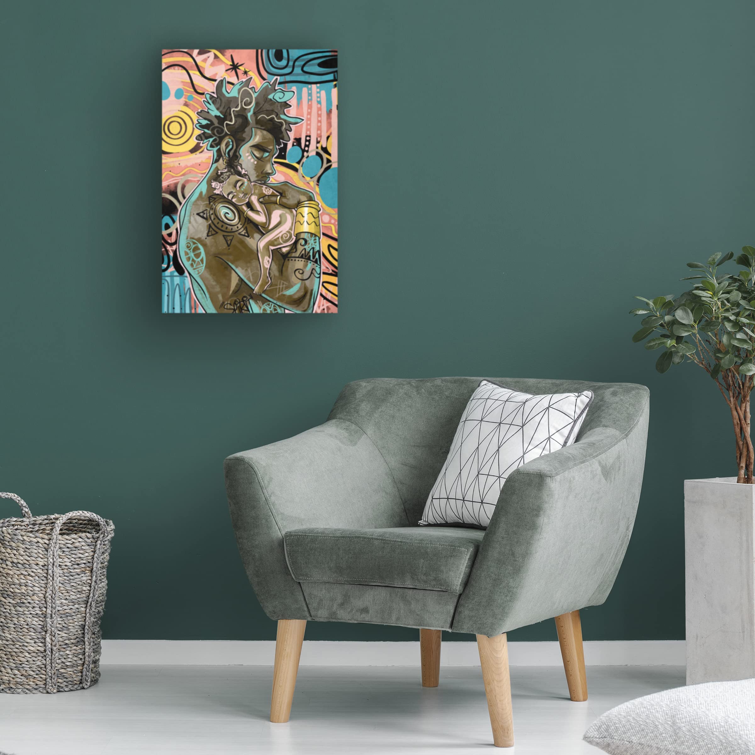 Trademark Fine Art 'The Brightest' Canvas Wall Art by Justin Copeland - Vibrant Abstract Painting for Living Room, Bedroom & Office Decor
