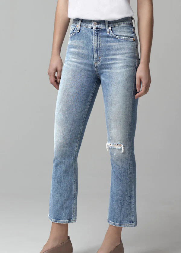 Demy Cropped Flare Jeans for Women - High Waisted Stargazer Denim Pants | Perfect for Casual Outfits, Date Nights & Boho Style