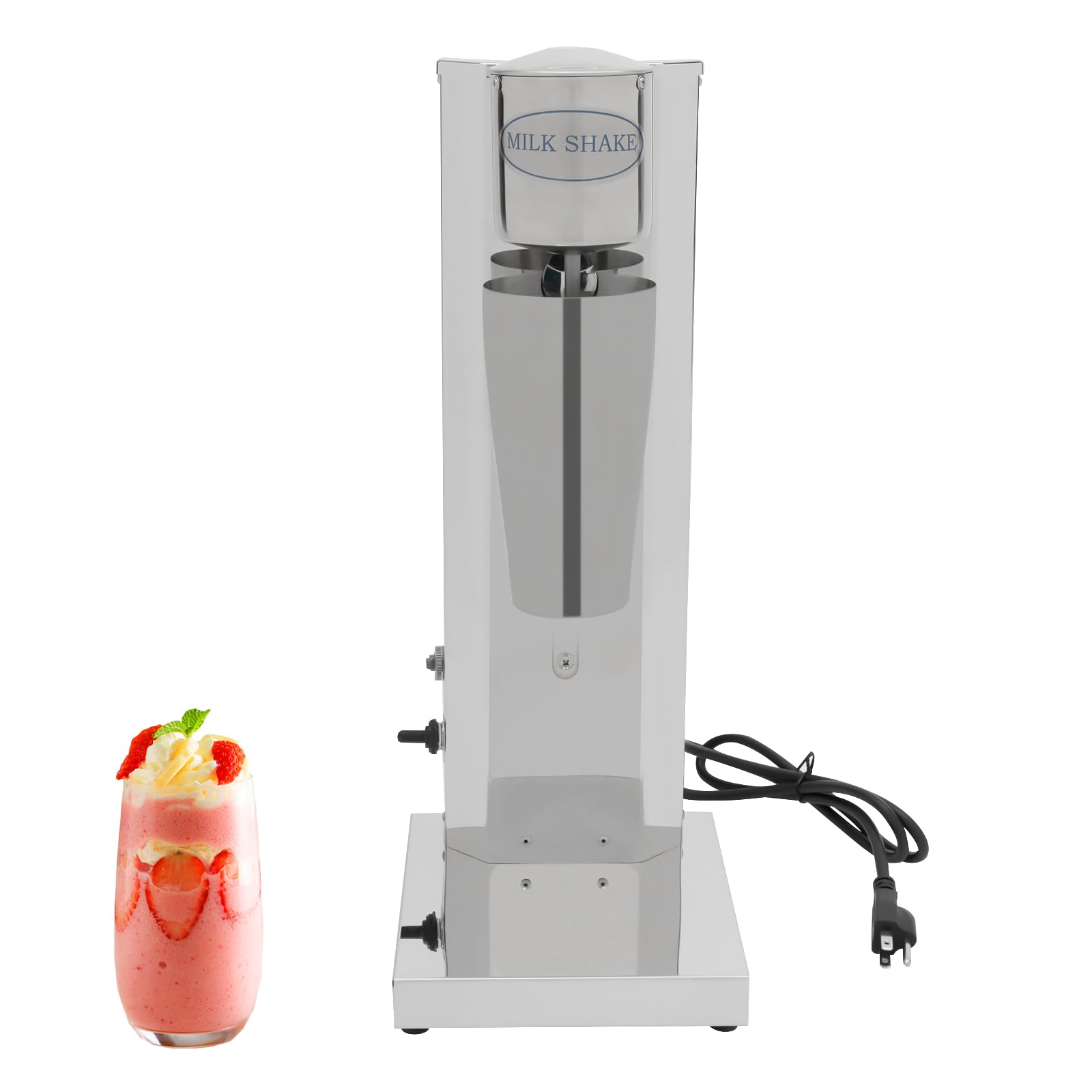 180W Electric Milkshake Blender for Smoothies & Shakes, Silver - Perfect for Home, Kitchen, Bar & Restaurant Use