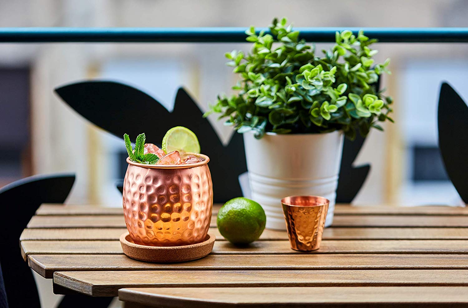 Premium 16 oz Moscow Mule Mugs Set of 4 with Copper Straws - 100% Pure Hammered Copper Cups - Handcrafted Unlined Copper Mugs Gift Set - Perfect for Cocktails, Parties & Home Bar Decor