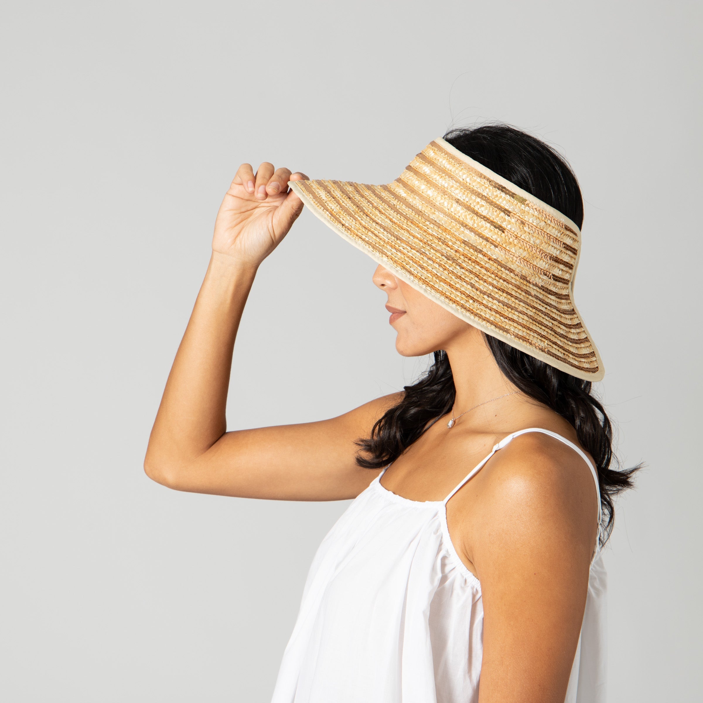 Sparkly Golden Sequin Visor for Women - Stylish Sun Hat for Beach, Pool, and Outdoor Activities - Perfect for Summer, Parties, and Vacation Accessories