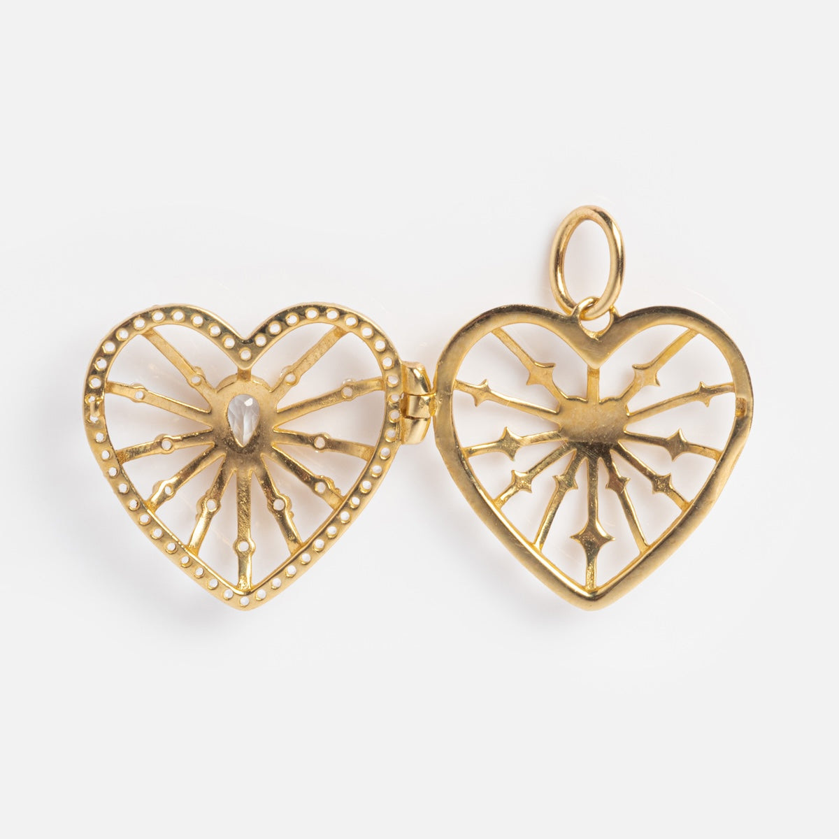 Solid Gold Changeable Crystal Locket Charm for Manifestation & Positive Energy | Spiritual Jewelry for Meditation, Yoga & Daily Affirmations