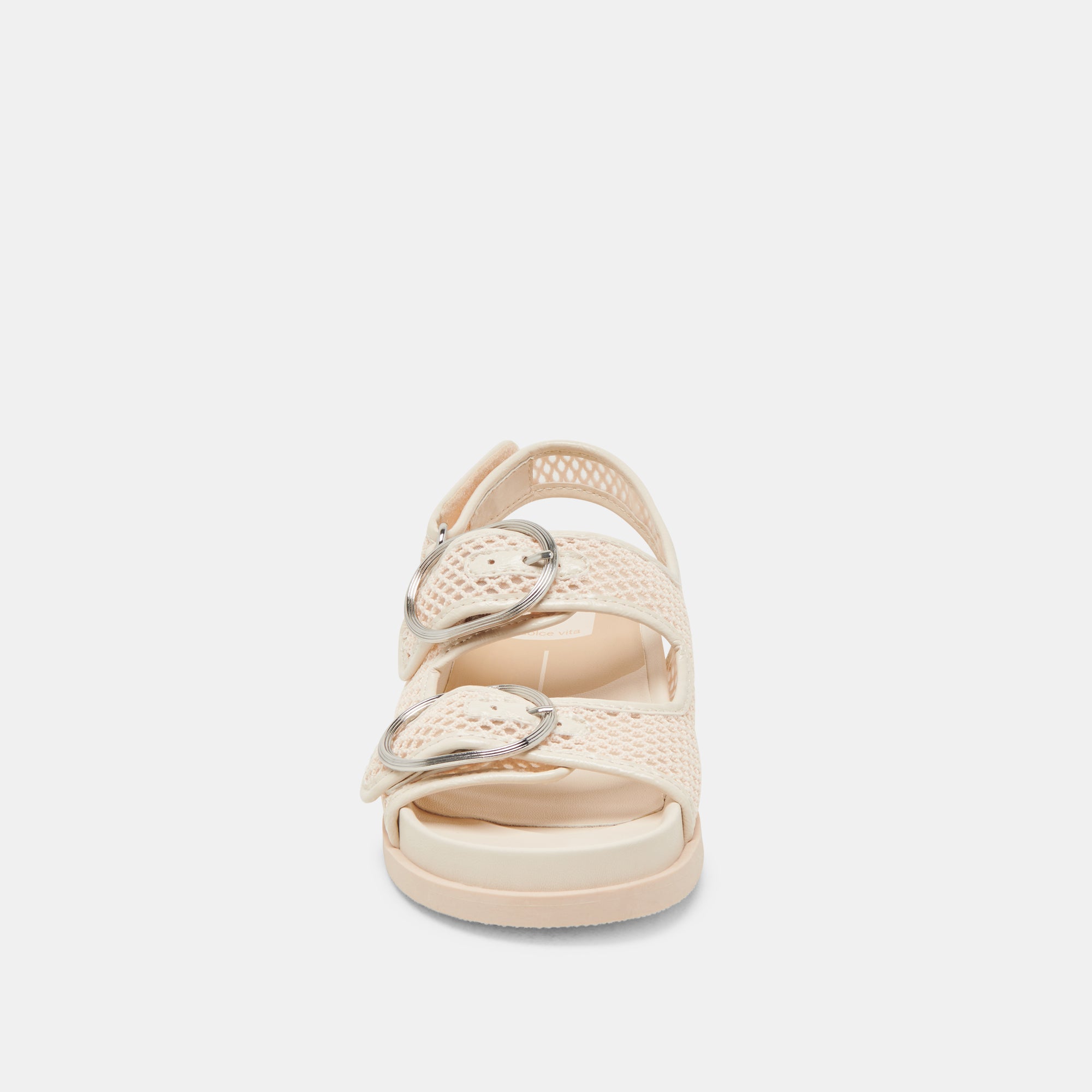 STARLA Women's Woven Mesh Sandals in Cream - Comfortable Summer Slide Sandals for Beach, Pool, and Casual Outings