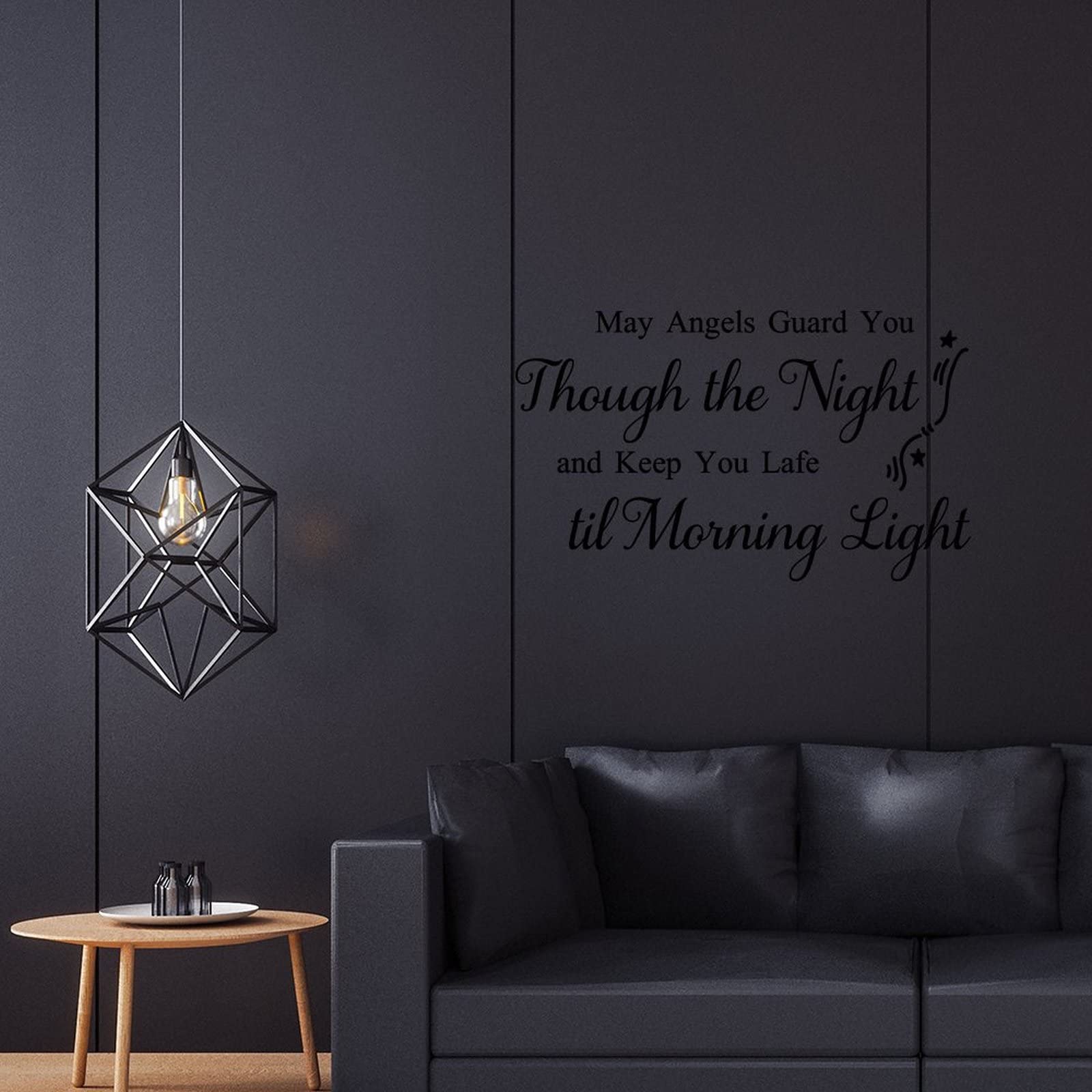 May Angels Guard You Wall Decal Sticker - 22 Inch Inspirational Quote Vinyl Art for Bedroom, Bathroom & Living Room Decor - Perfect for Home, Office & Nursery Wall Decoration