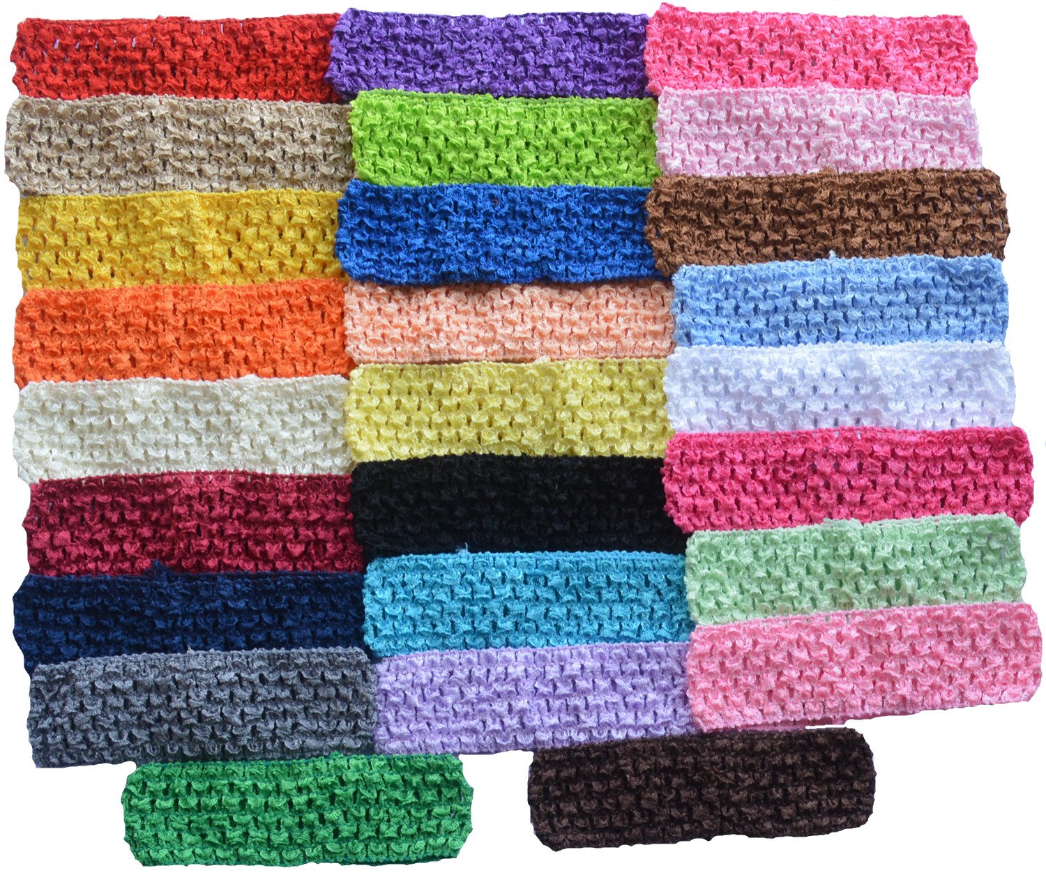 QandSweet Baby Girl's Stretch Headbands - Soft Crochet Stretchy Hair Bands for DIY Accessories with Flowers or Bows - Perfect for Newborns, Toddlers, and Kids' Daily Wear, Parties, and Photo Shoots