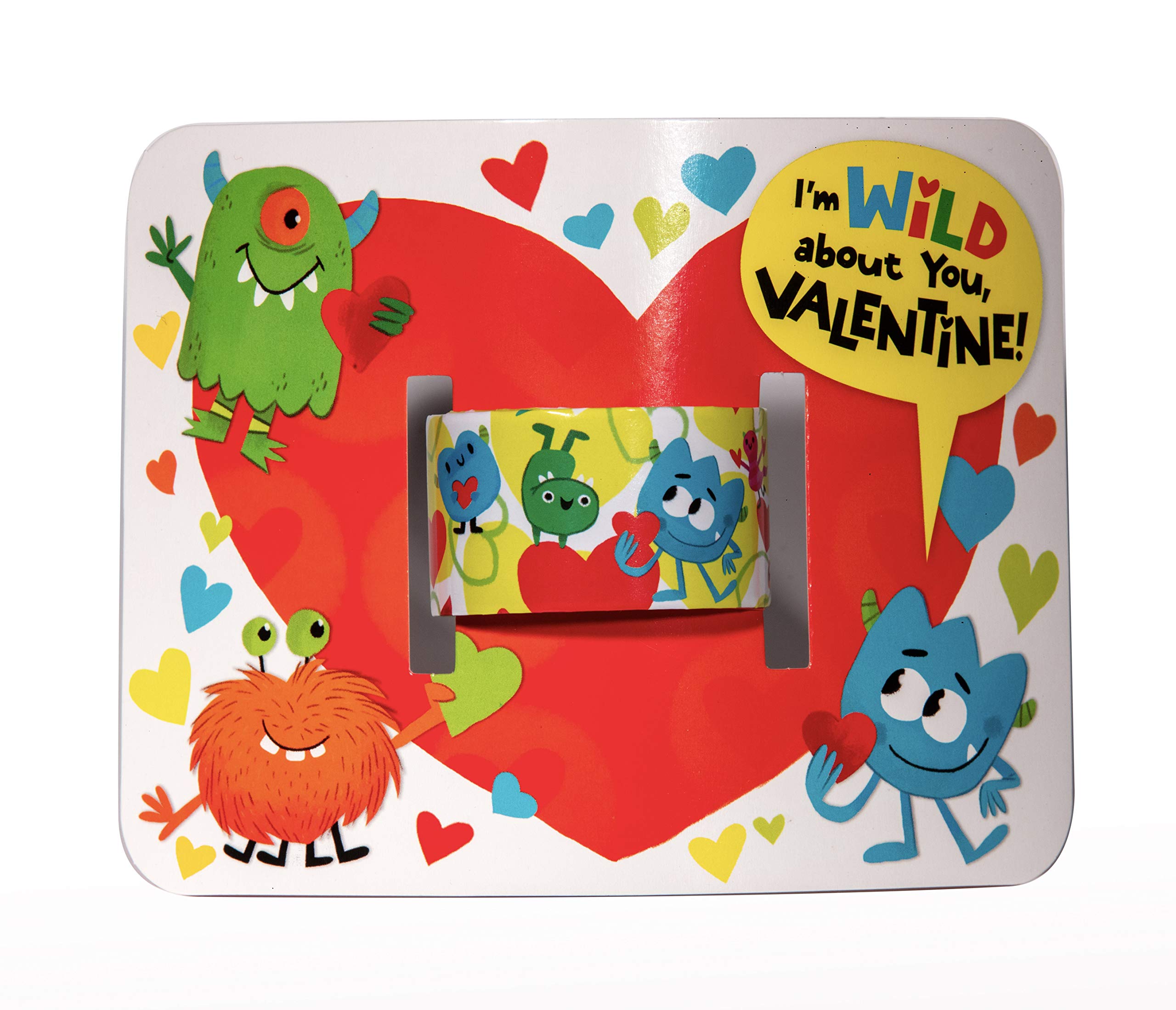 MOLLYBEE KIDS Valentine's Day Slap Bracelets and Cards Set - 28 Silly Valentines with Envelopes & Fun Slap Bracelets for Kids, Classroom Exchange, School Parties, and Valentine's Day Gifts