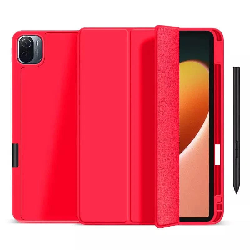 Shockproof TPU Case for iPad 5th Generation 9.7 Inch with Apple Pencil Holder - Durable Protective Cover for iPad 5th Gen - Perfect for Work, Travel, and Everyday Use - Red