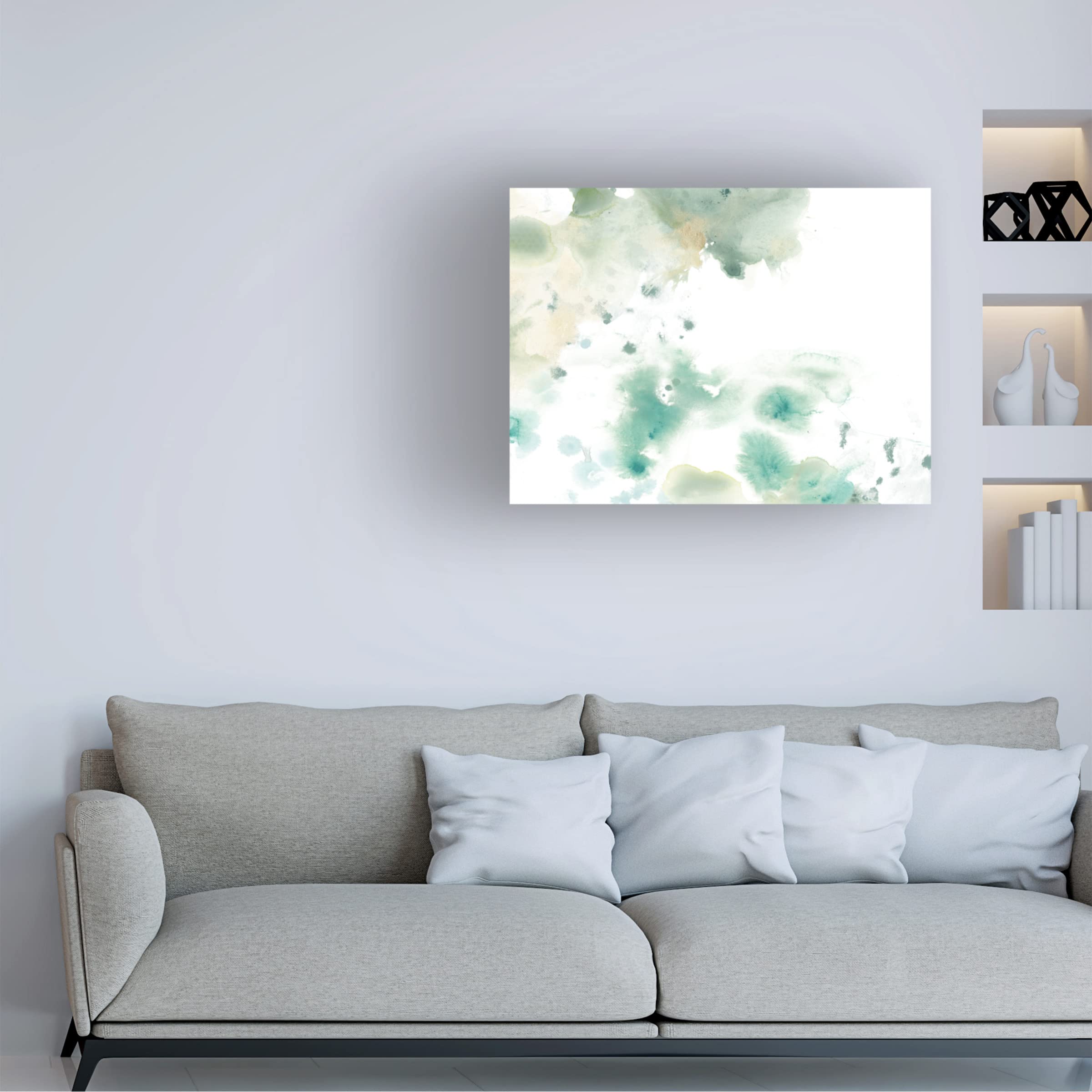 Trademark Fine Art 'Marble Seafoam I' Canvas Wall Art Print by June Erica Vess - Modern Coastal Home Decor for Living Room, Bedroom & Office