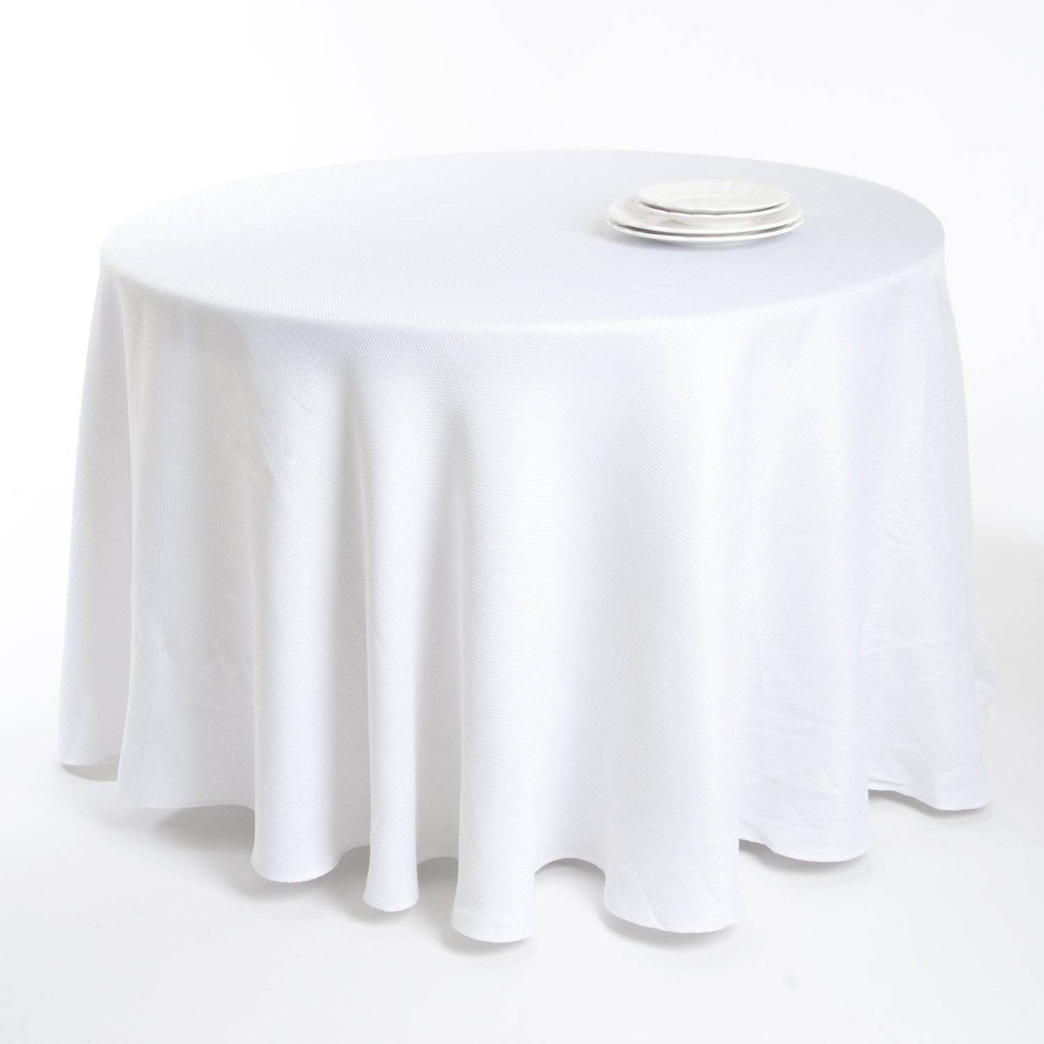 Fennco Styles Basket Weave Design Faux Burlap Square Tablecloth - 132
