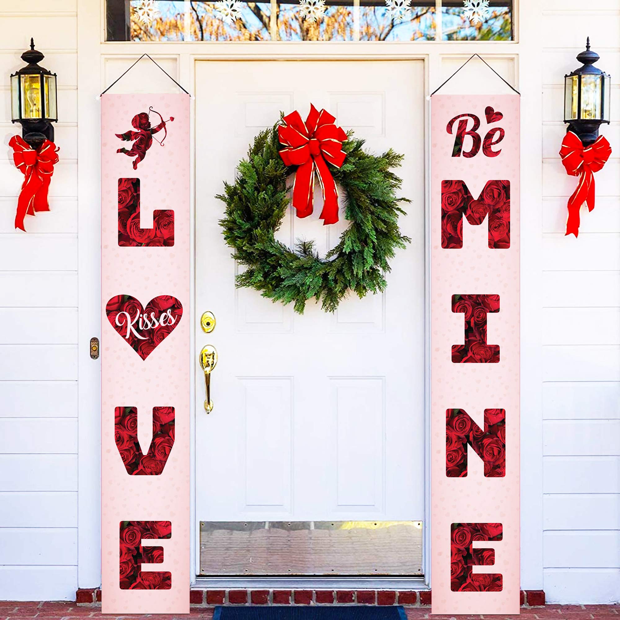 Katchon Large 72x12 Inch Pink and Red 'Love Be Mine' Banner | Romantic 'I Love You' Banner for Proposals, Engagements & Special Nights | Perfect for Valentine's Day, Anniversary Decor & Wedding Party Backdrop