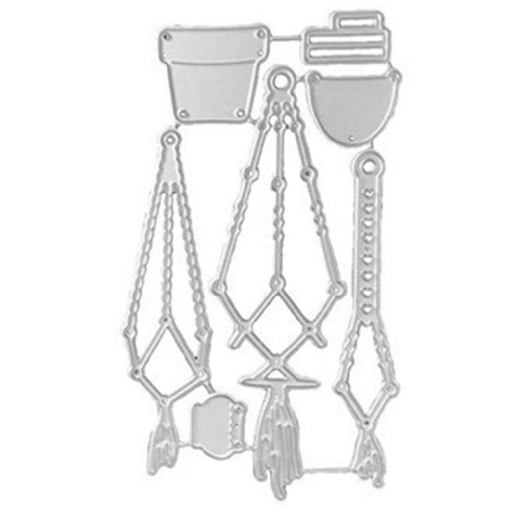 Metal Cutting Dies for Hanging Flowerpot - Scrapbook Album Paper Card Stencil Template - DIY Crafting Supplies for Home Decor & Card Making