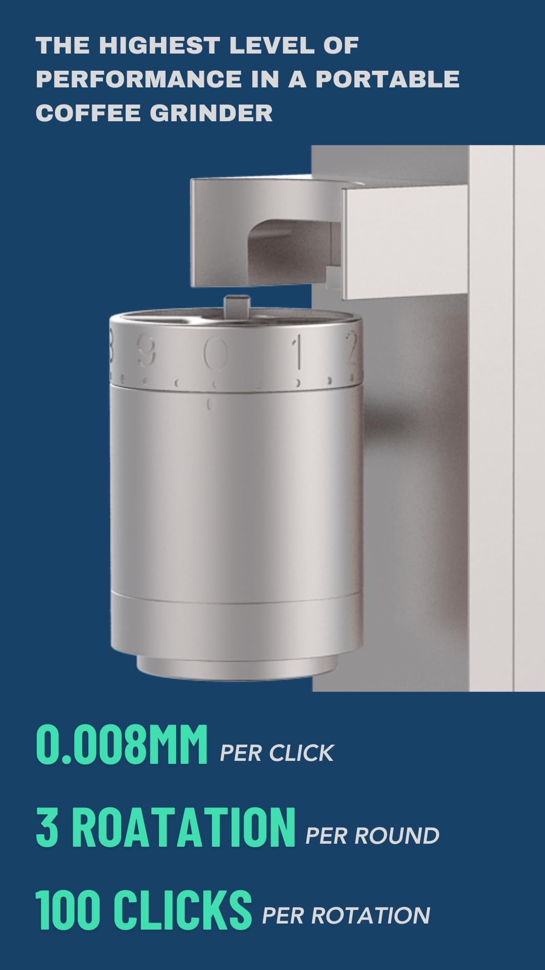 Premium Electric Coffee Grinder - Rechargeable Cordless Portable Espresso Bean Mill with Stainless Steel Blades, Tool-Free Disassembly (Champagne Gold) - Perfect for Home, Office, Camping & Travel Use