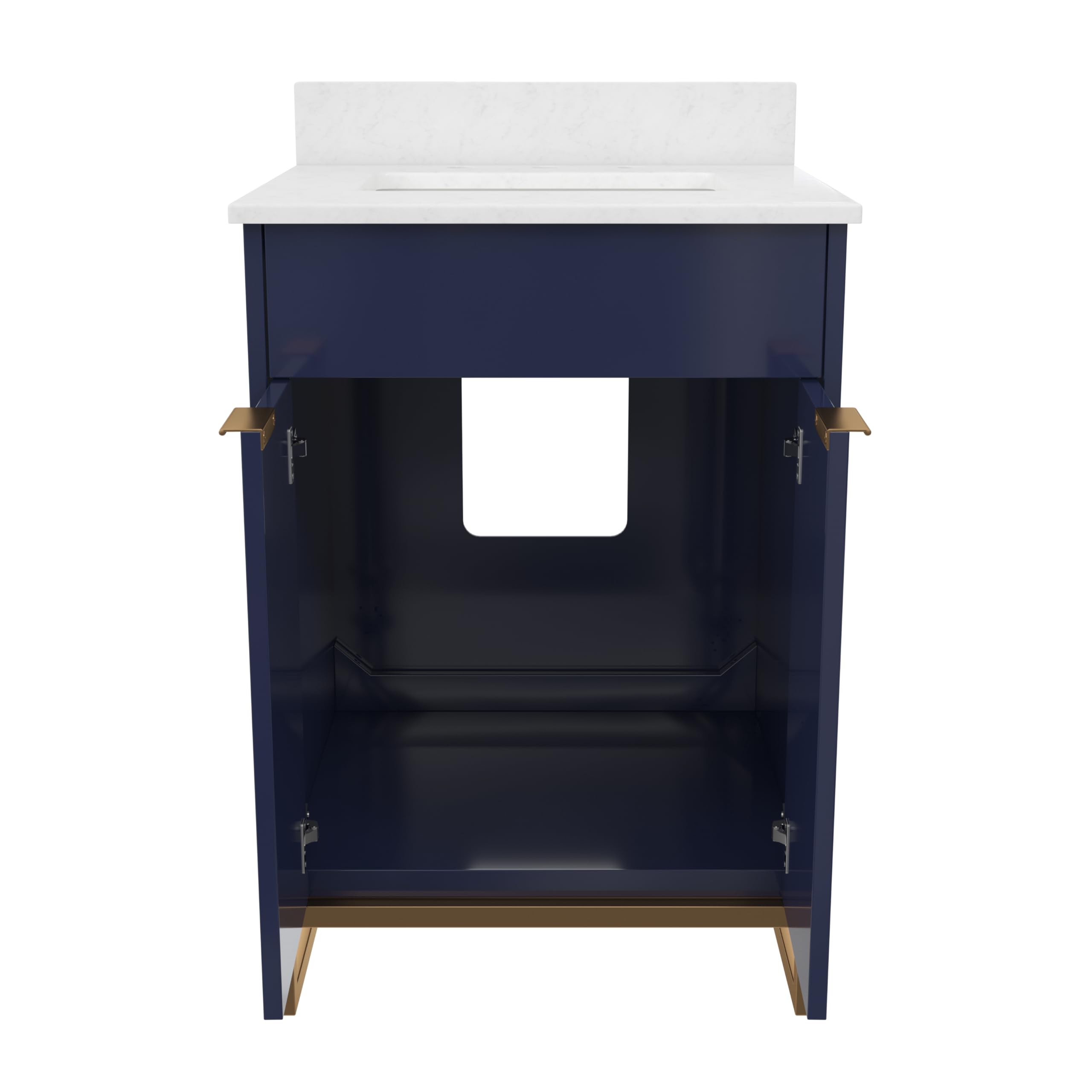 CosmoLiving by Cosmopolitan Leona 24-Inch Navy Blue Bathroom Vanity with Sink - Modern Space-Saving Design for Small Bathrooms & Powder Rooms