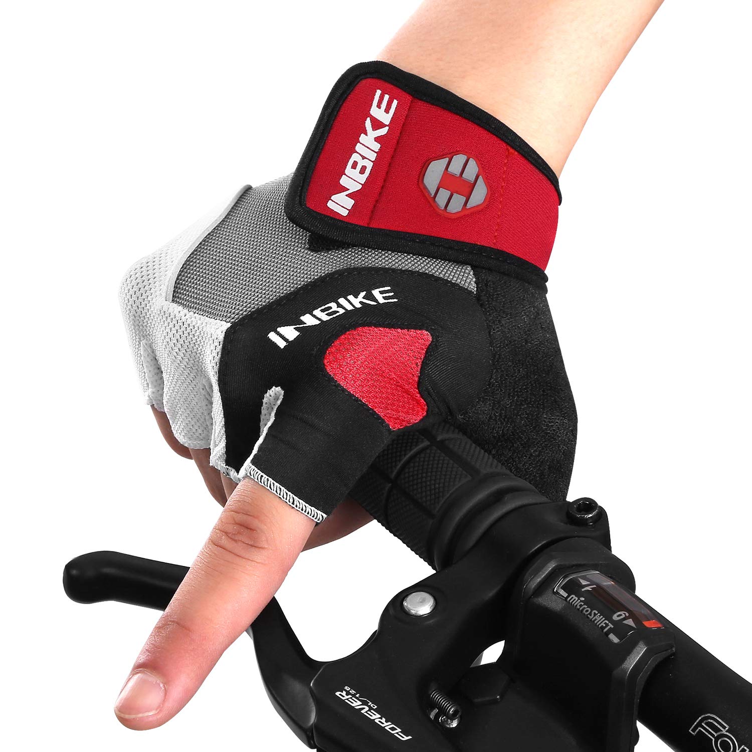 INBIKE 5mm Gel Pad Half Finger Cycling Gloves for Men & Women - Shock Absorbing Bike Gloves for Road & Mountain Biking, Comfortable Cycling Gear for Long Rides & Commuting