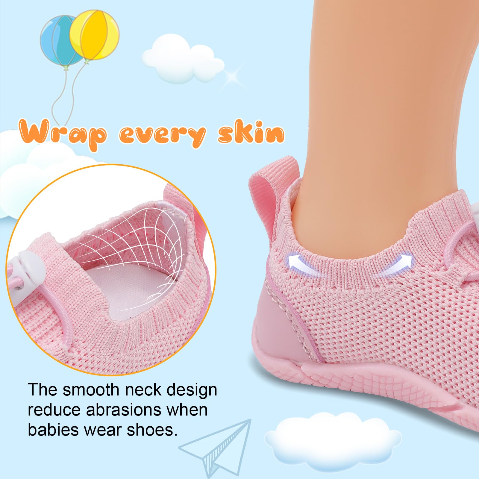 FEETCITY Baby Walking Shoes for Boys & Girls - Breathable Lightweight First Walkers Sneakers for Infants - Non-Slip Crib Shoes for Early Steps - Perfect for Indoor Play, Outdoor Adventures & Special Occasions