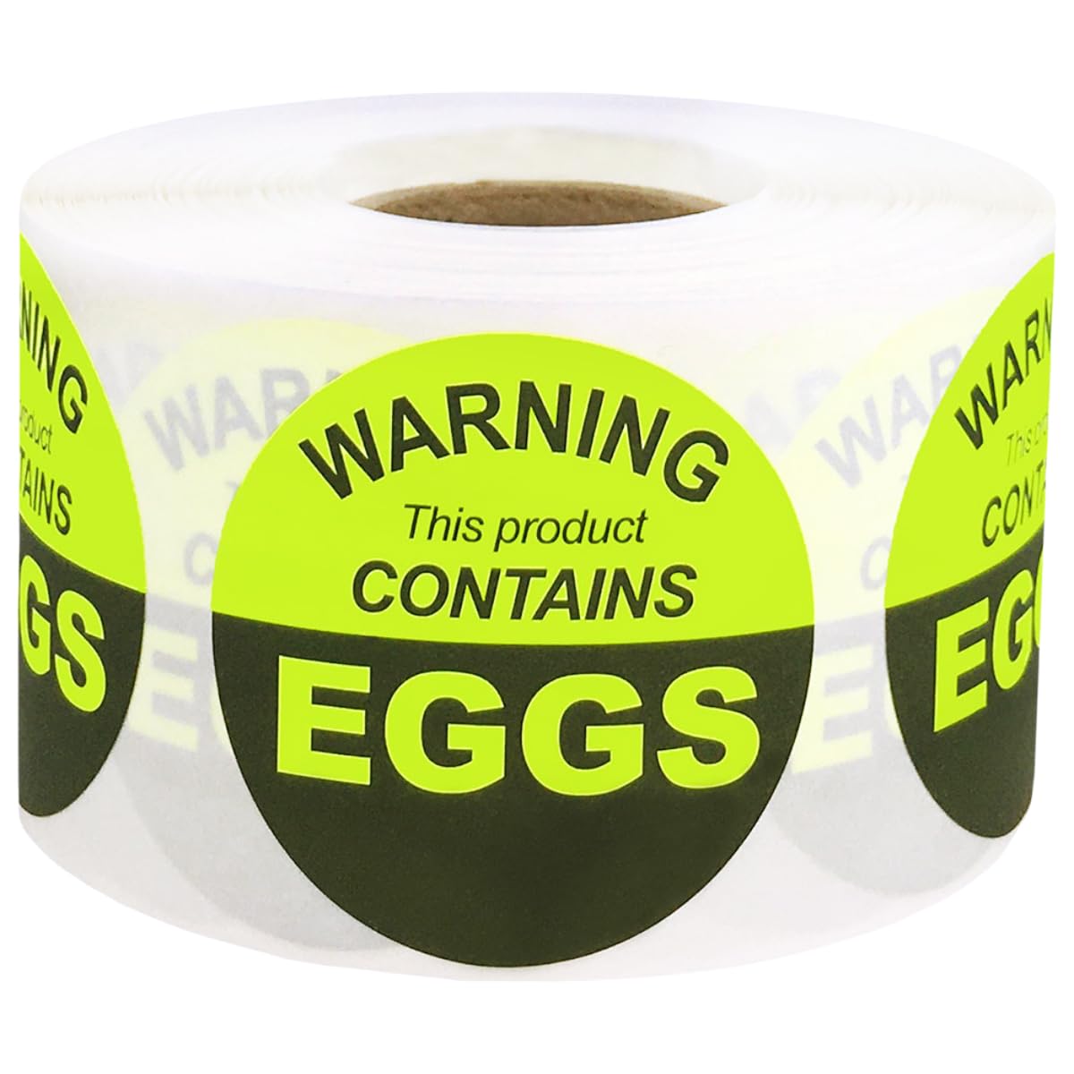 1.5 Inch Egg Warning Stickers - 500 Pack for Food Safety Labels