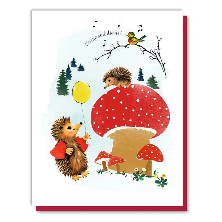 Adorable Hedgehog Greeting Card - Perfect for Birthdays, Congratulations & Special Occasions - Cute Animal Themed Stationery for Gifting