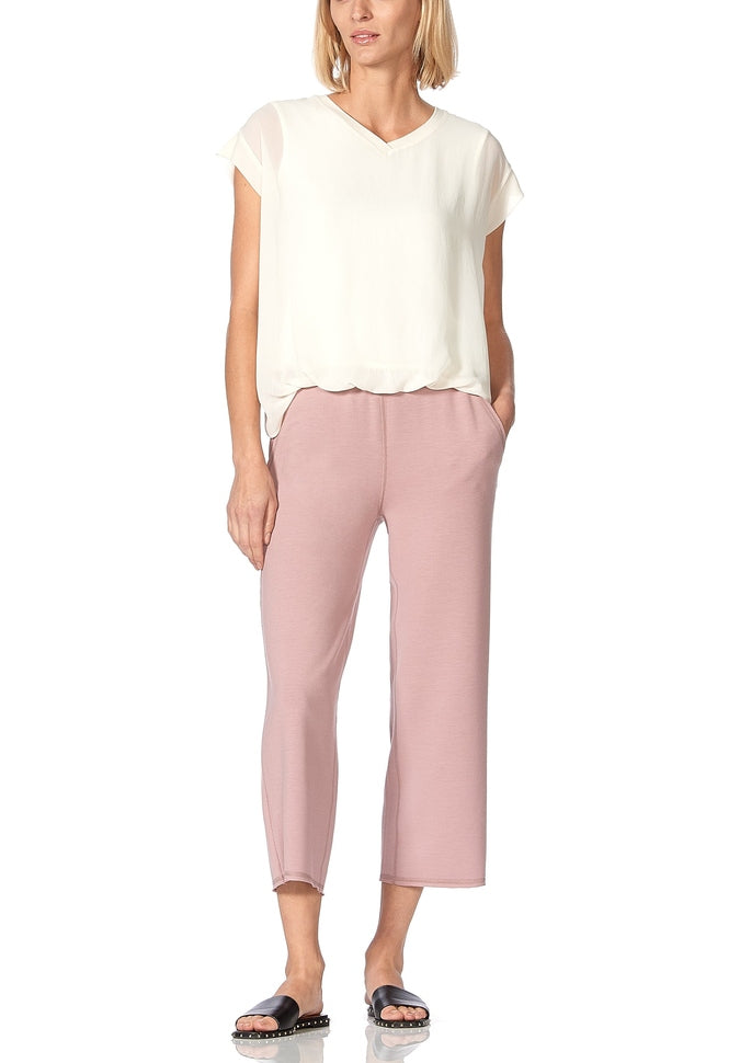 HUE Curbside Cropped Wide Leg Pants - Women's High Waisted Casual Trousers (Sizes S/M) | Perfect for Work, Weekend & Street Style Outfits
