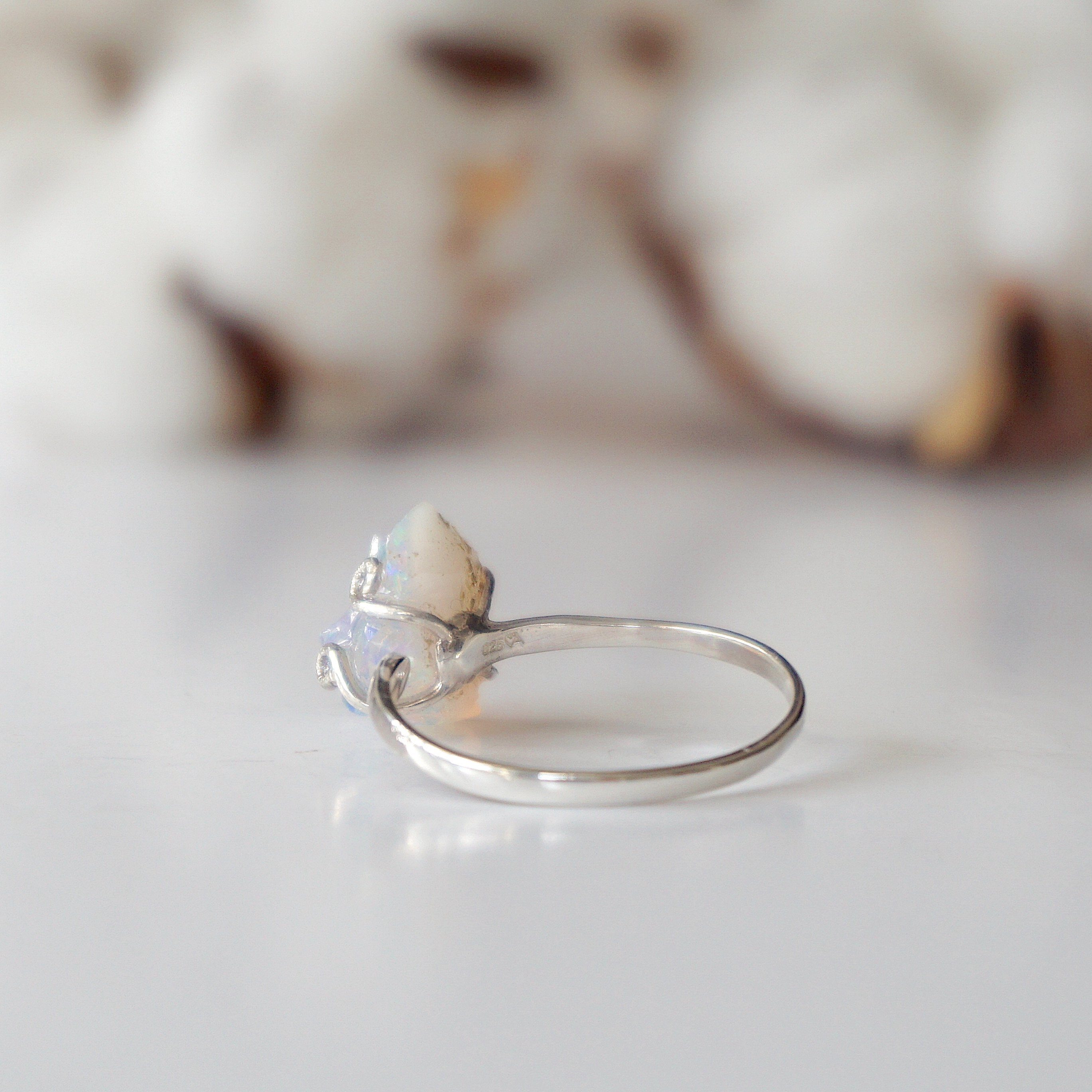 Fire Opal Sterling Silver Adjustable Ring for Women - Handmade Gemstone Jewelry for Everyday Wear & Special Occasions