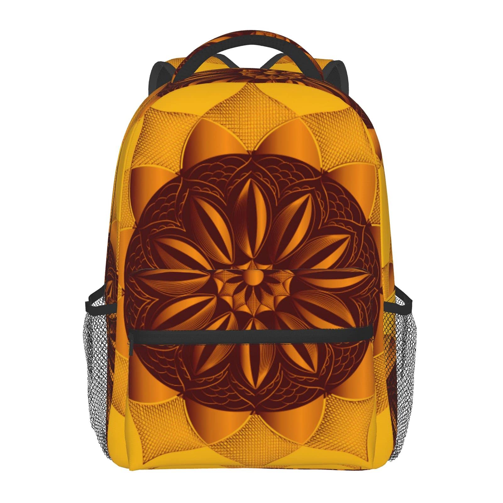 Bohemian Golden Mandala Tote Backpack for Women & Men - Durable Fashion Casual School Backpack for College Students & Teens - Perfect for Travel, Work & Everyday Use
