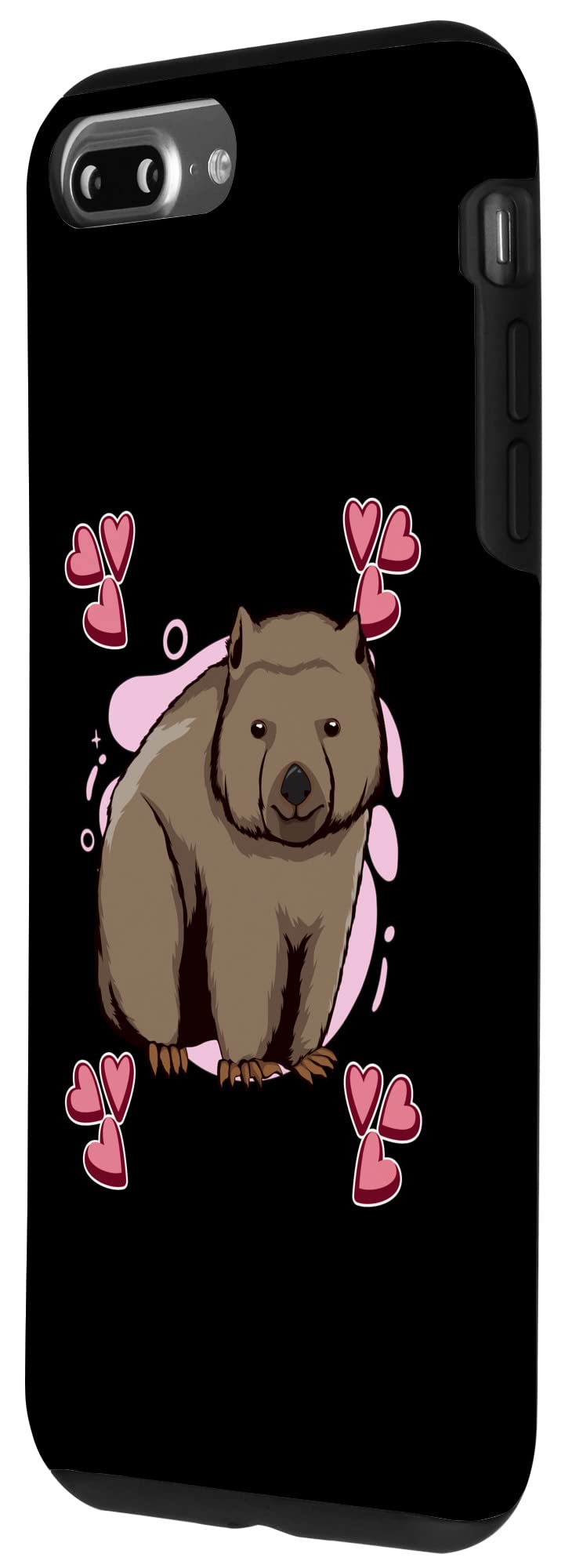 iPhone 7 Plus/8 Plus Case - Premium Wombat Heart Design | Australia Inspired Phone Cover | Perfect Gift for Animal Lovers & Travel Enthusiasts
