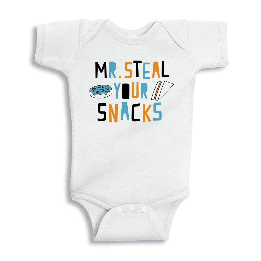 TATY Kids Mr. Steal Your Snacks Baby Bodysuit - Cute Infant Onesie for Boys & Girls - Perfect for Playtime, Family Photos & Everyday Wear