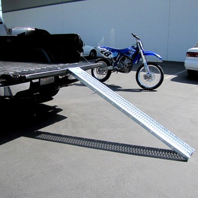 Heavy Duty Motorcycle Ramp for Dirt Bikes & ATVs - Aluminum Loading Ramp with Leveling Plate | Perfect for Truck, Trailer & Garage Loading/Unloading