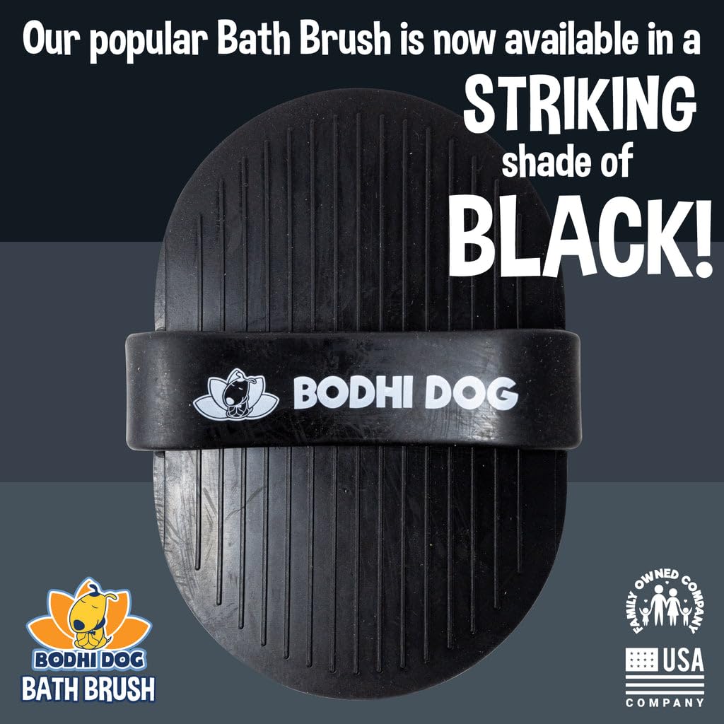 Bodhi Dog Shampoo Brush - Premium Pet Grooming Brush for Dogs & Cats - Bath Massage Brush for Long & Short Hair - Waterproof Shower Scrubber for Bathing & Relaxation (1 Pack, Black) - Perfect for Home Pet Spa & Professional Grooming Sessions