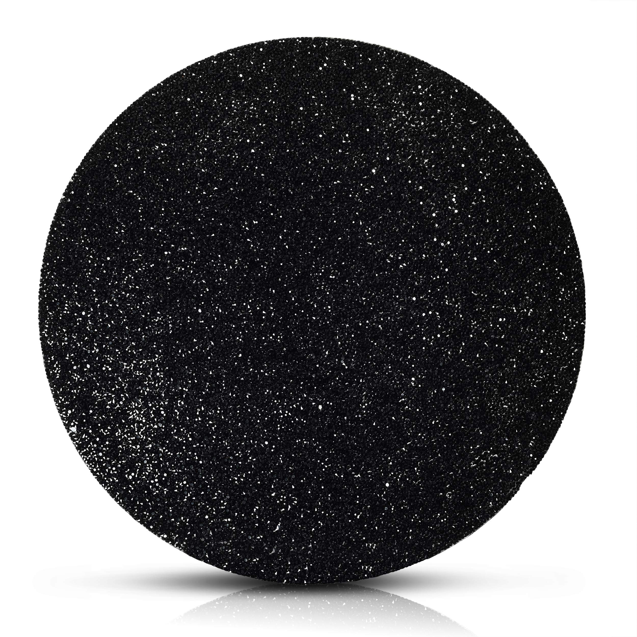 Premium Round Heat-Resistant Placemats Set of 2 - Non-Slip Dining Table Mats for Kitchen & Home Decor - Perfect for Dinner Parties, Holiday Gatherings & Everyday Use (Black)