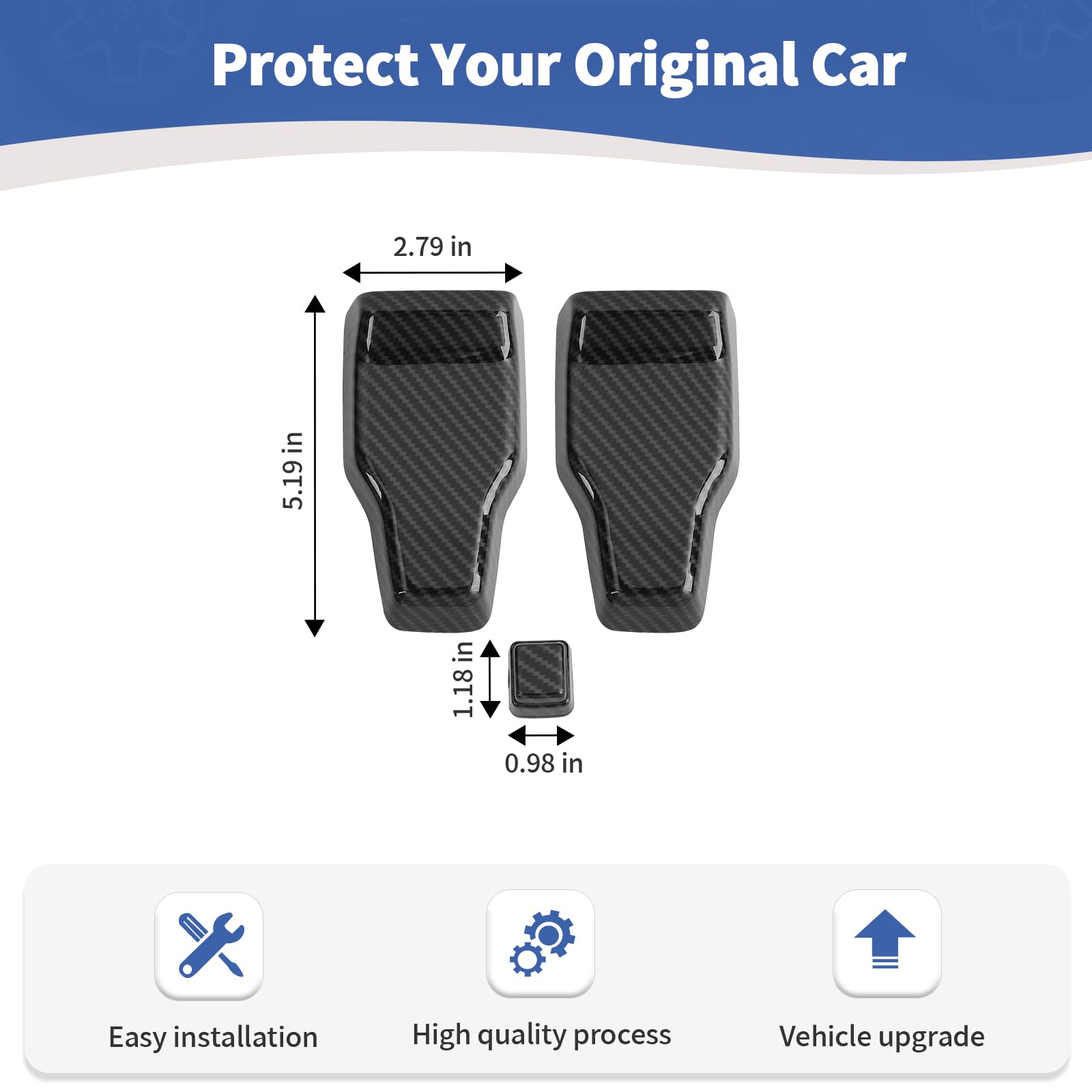 Jeep Wrangler JL JLU Rear Window Hinge Cover Trim (2018-Present) - Carbon Fiber Exterior Accessories (3-Piece Set) for Enhanced Style & Protection | Perfect for Off-Roading & Daily Driving