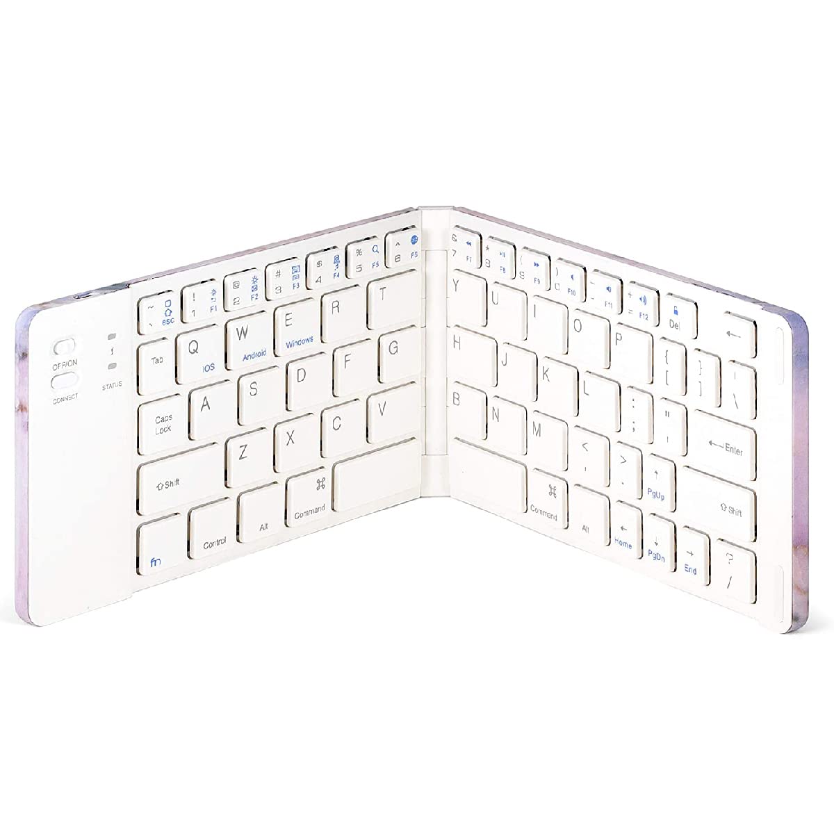 Portable Waterproof Bluetooth Speaker with Bass, Selfie Remote & Mic - Wireless Mini Keyboard & Pebble Mouse Bundle for Travel, Home & Office Use