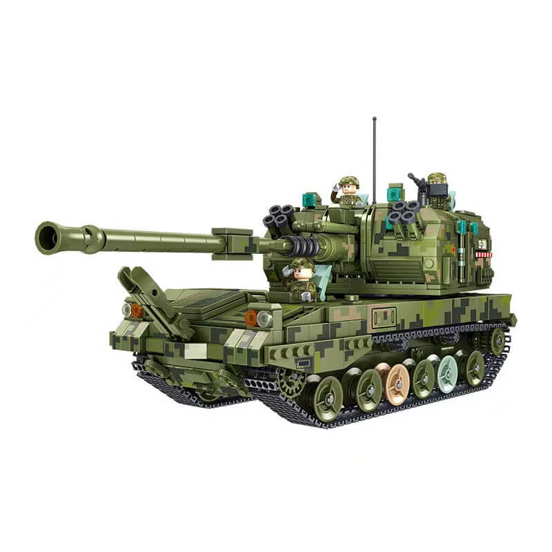 Panlos 688007 155mm Self-Propelled Artillery Building Blocks Set - Military Model Kit for Adults & Kids - Perfect for Collectors, DIY Projects, and War History Enthusiasts