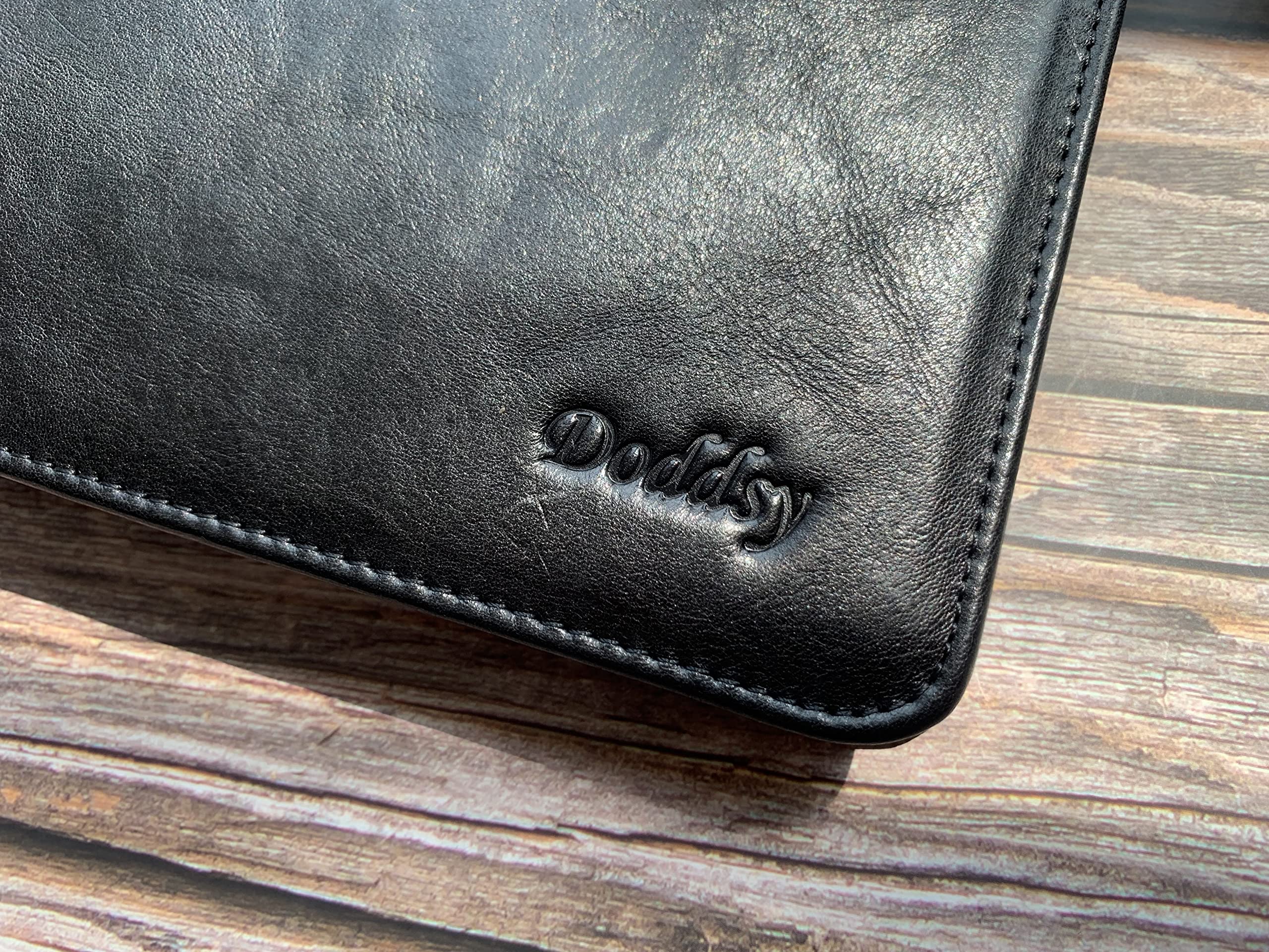 Premium Handmade Leather Portfolio Padfolio - 3 Ring Binder Organizer for Women & Men | Custom Personalized Notebook for iPad & Laptop | Business Meetings, Office Work & Professional Presentations (Black)