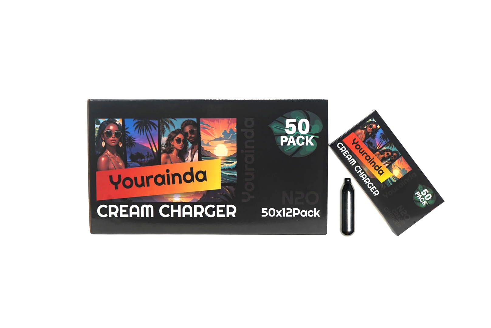 Premium 50 Pack Whipped Cream Chargers (8g N2O Cartridges) - Food Grade Stainless Steel Cream Chargers for Professional & Home Use - Perfect for Desserts, Coffee Toppings & Cocktail Decorations