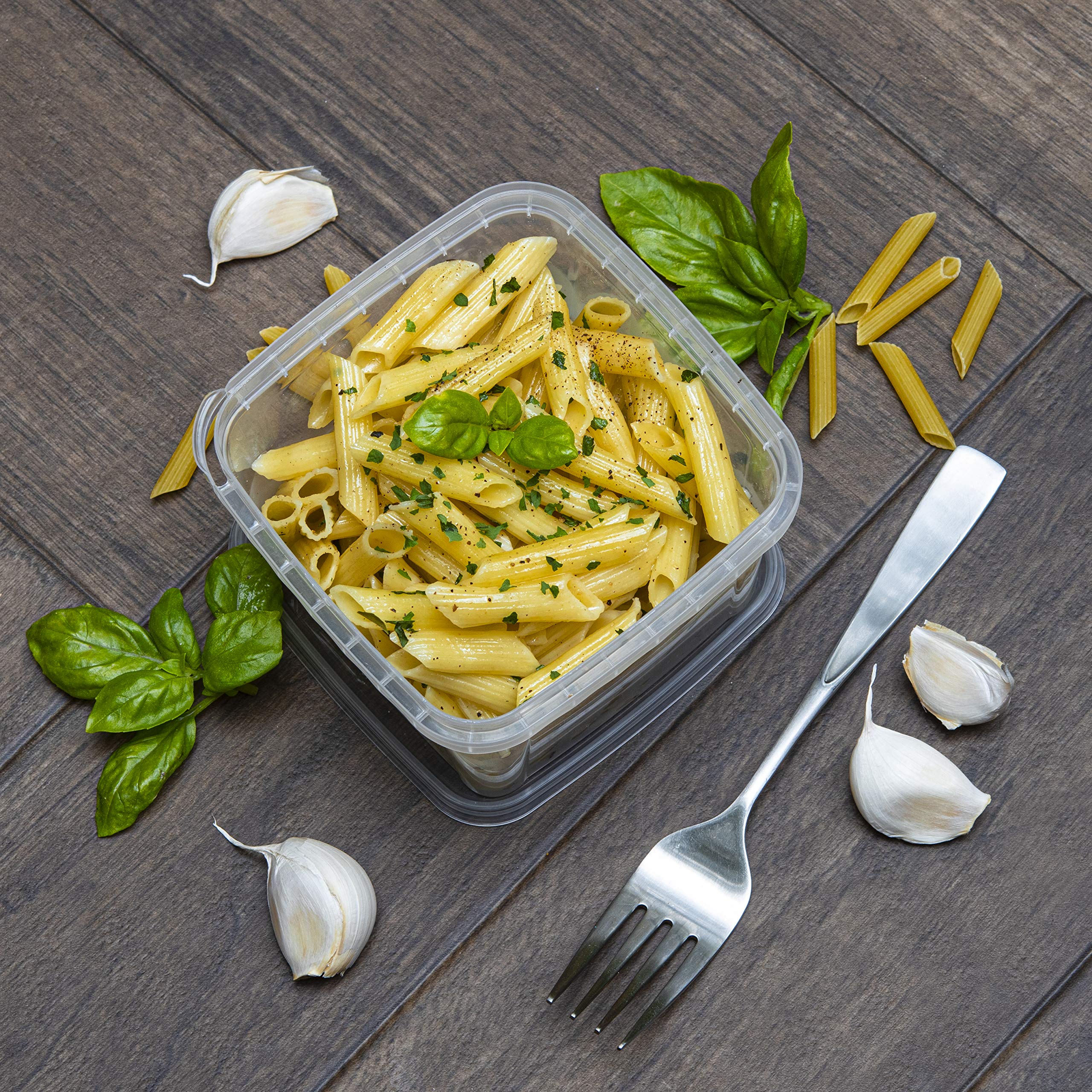 NYHI 16 oz. 20 Pack Square Clear Deli Containers with Lids - BPA Free Disposable Plastic Food Storage Containers - Airtight Meal Prep & Takeout Containers for Kitchen, Restaurant, Catering & Leftovers