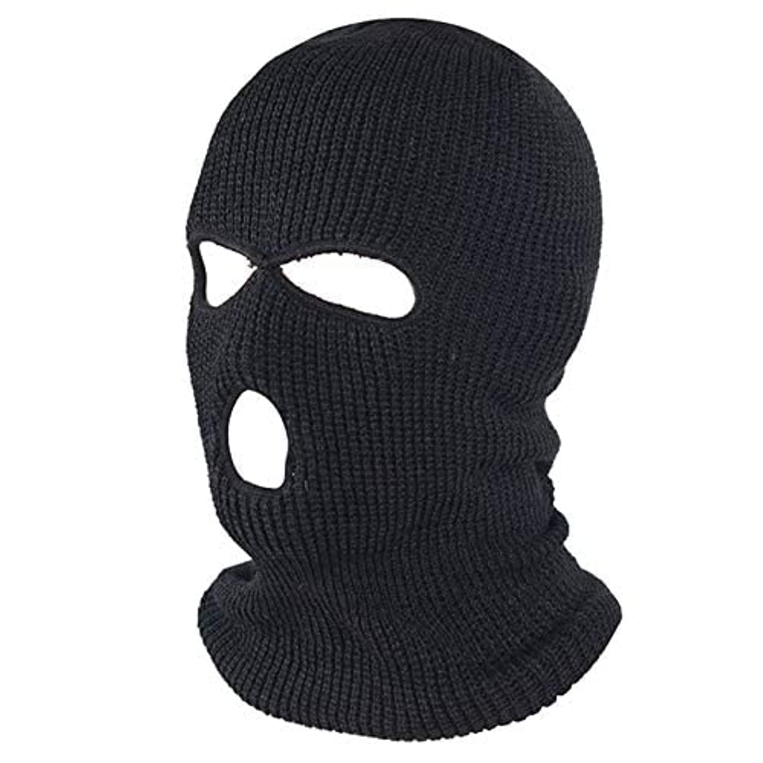 3 Hole Winter Knitted Ski Mask - Warm Full Face Cover Balaclava for Adults - Cold Weather Outdoor Sports, Skiing, Snowboarding & Motorcycle Riding